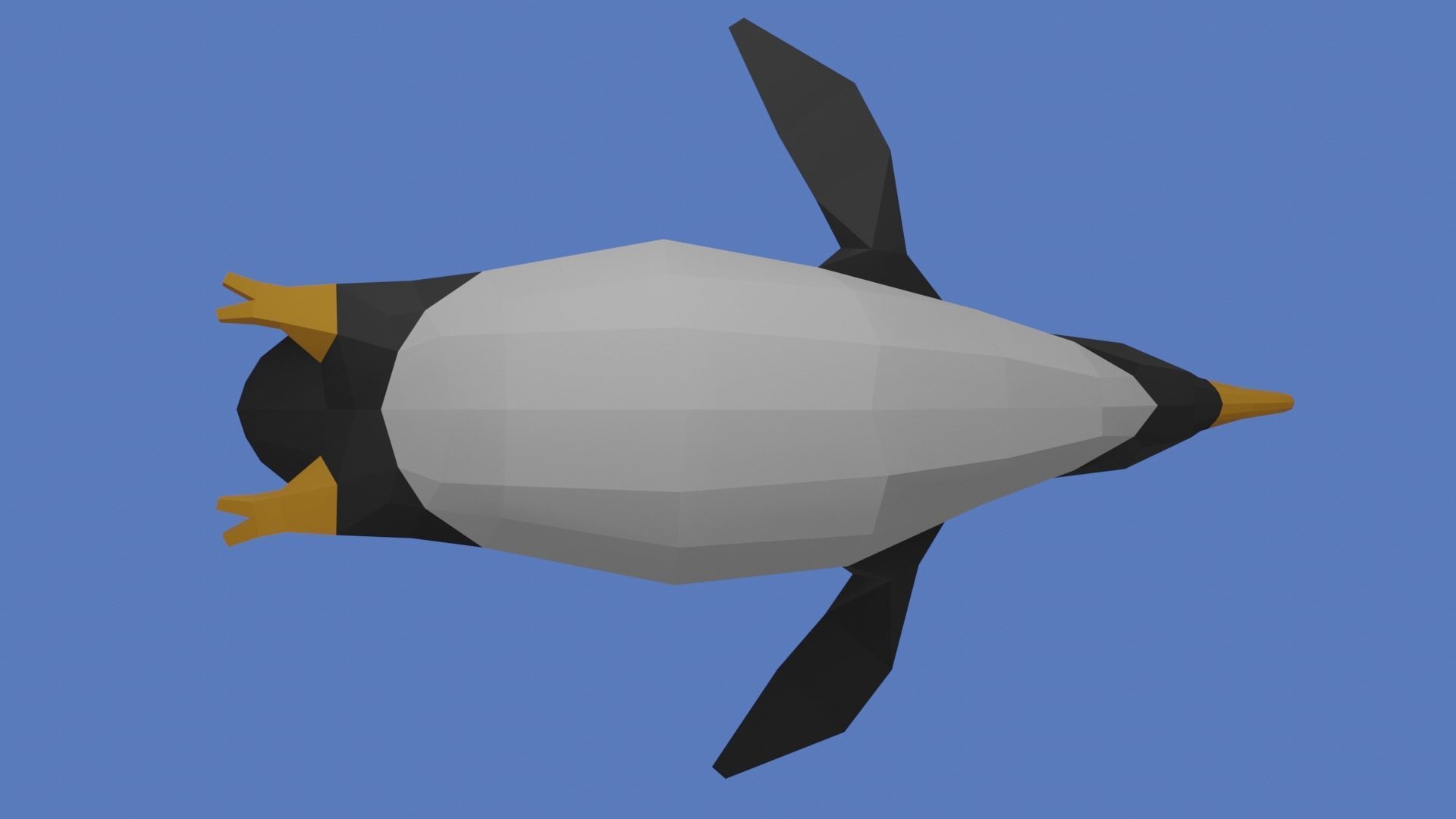 Penguin flying Free low-poly 3D model_3
