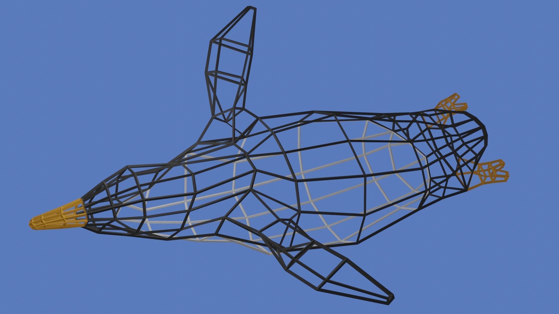 Penguin flying Free low-poly 3D model_4