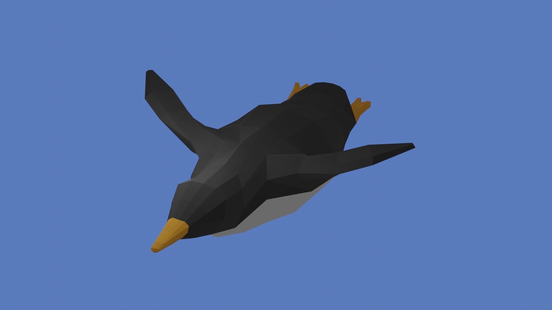 Penguin flying Free low-poly 3D model_1