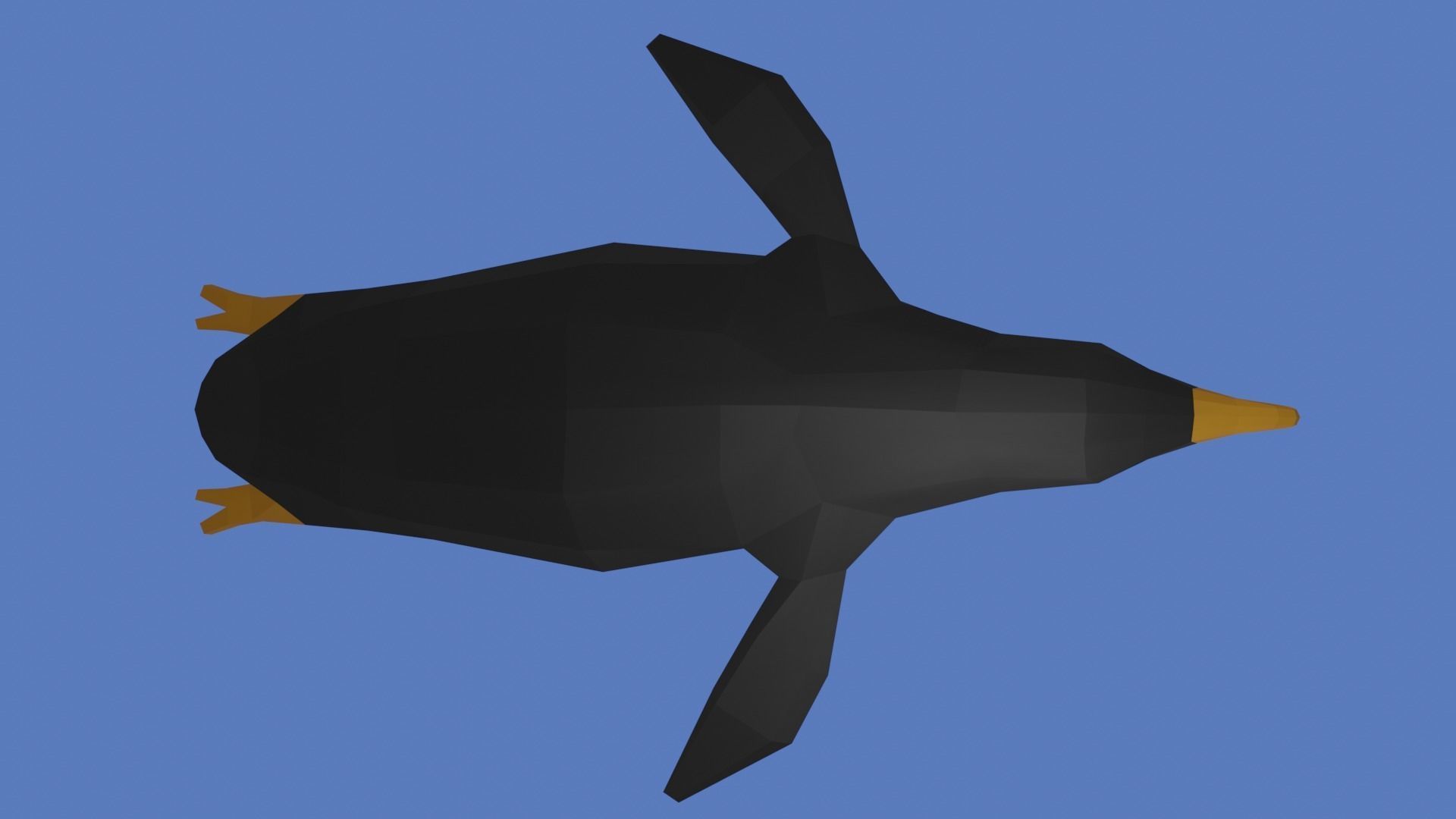 Penguin flying Free low-poly 3D model_2