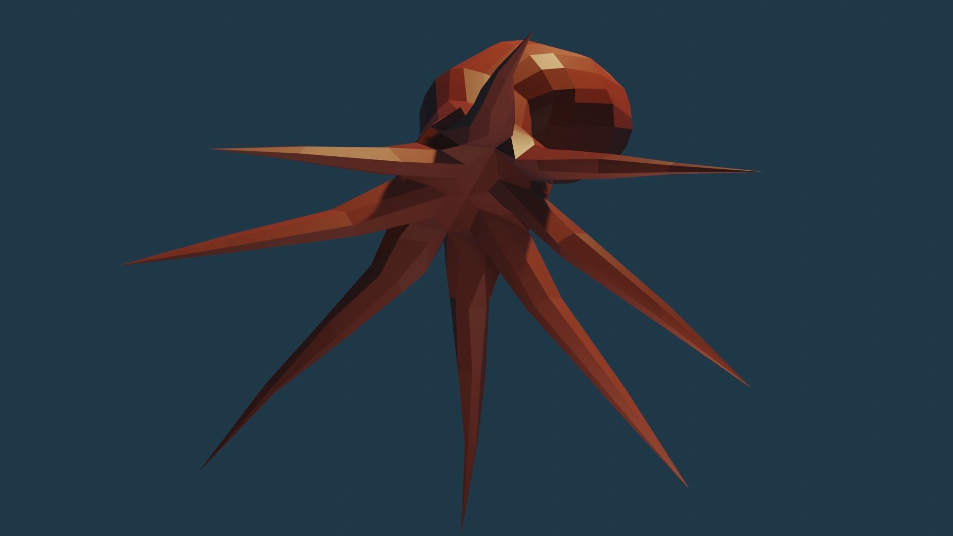 Octopus Free low-poly 3D model_3