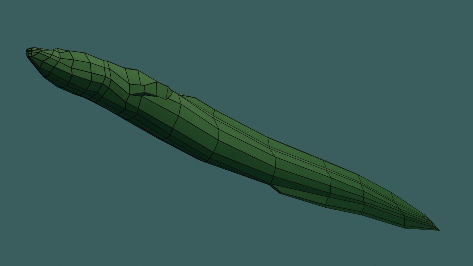 Low Poly Eel cucumber Free low-poly 3D model_4