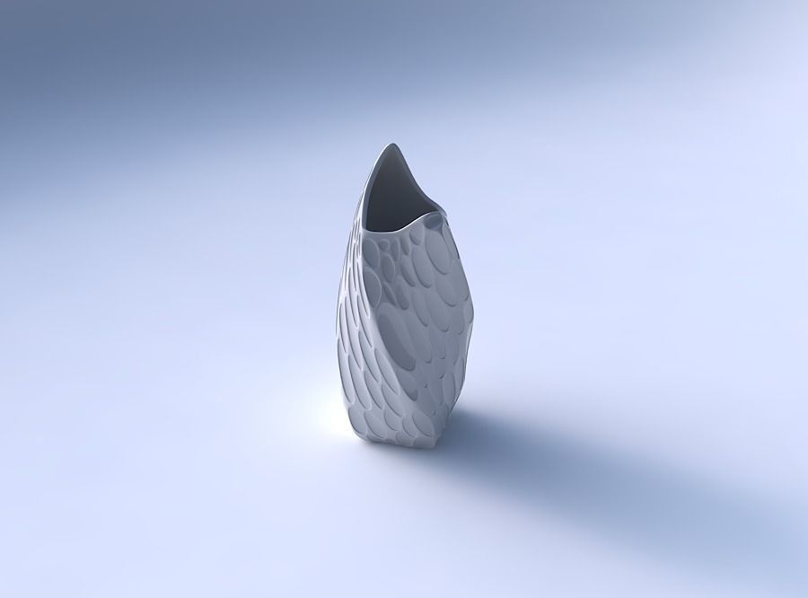 Vase twisted double arc quadratic with bubbles 3D print model_3