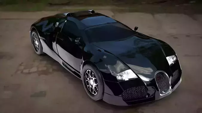 Bugatti Veyron Low-poly 3D model
