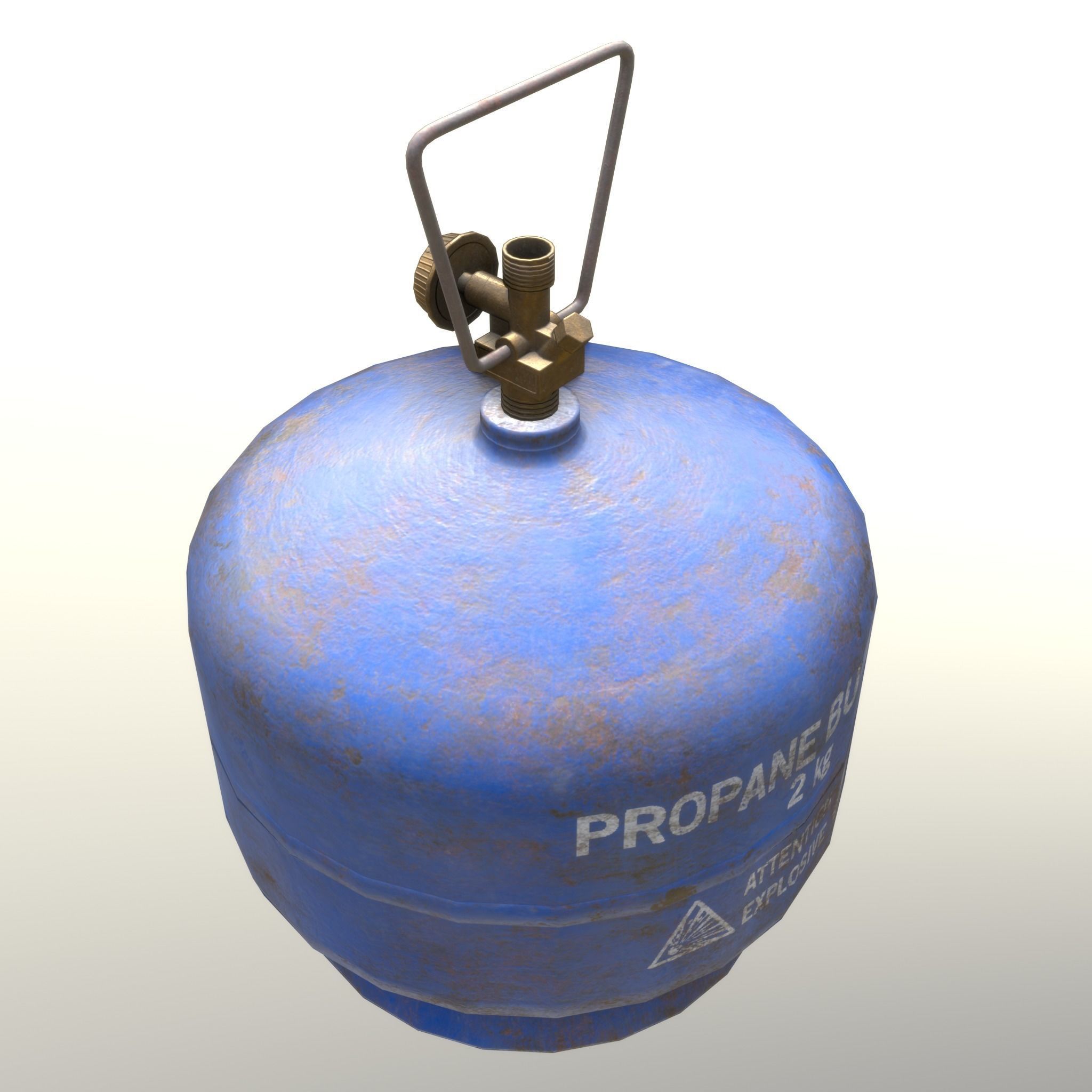 Gas Cylinder 2kg Blue Low-poly 3D model_6