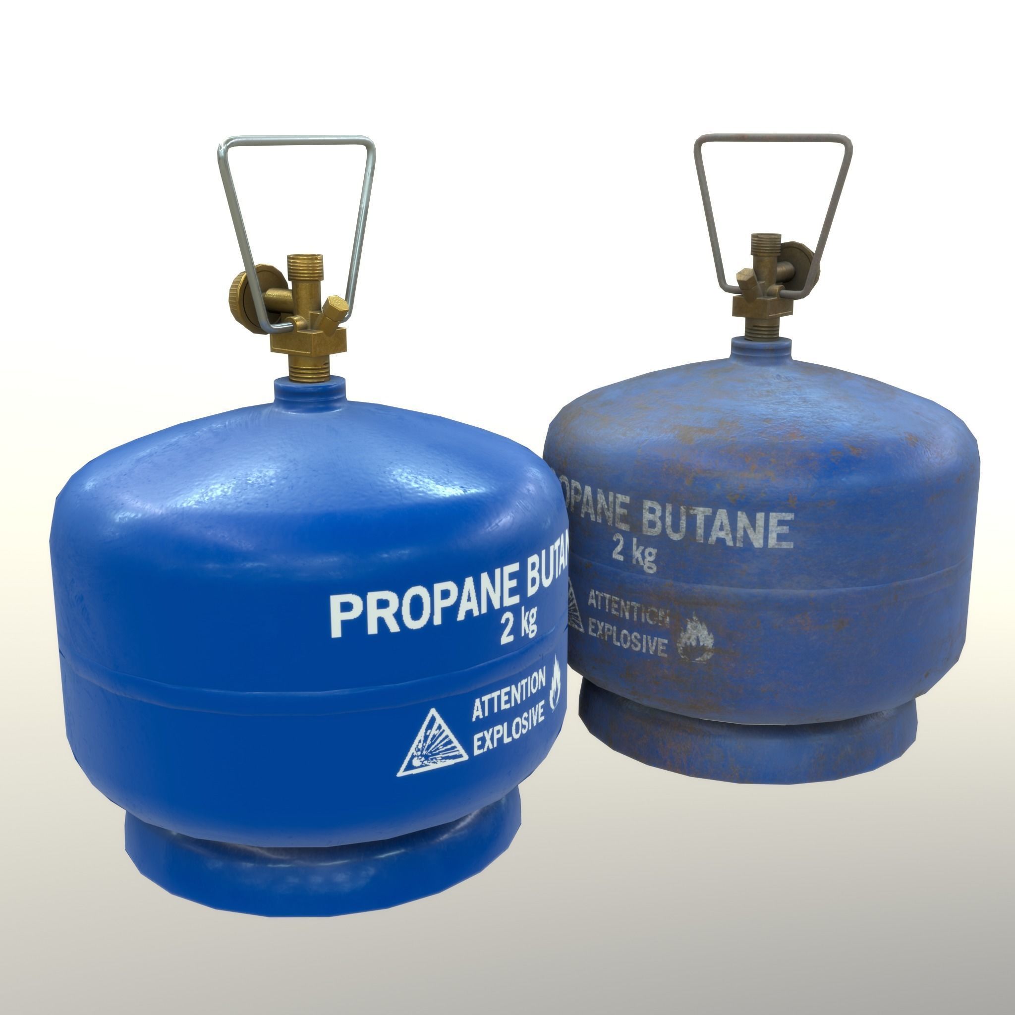 Gas Cylinder 2kg Blue Low-poly 3D model_14