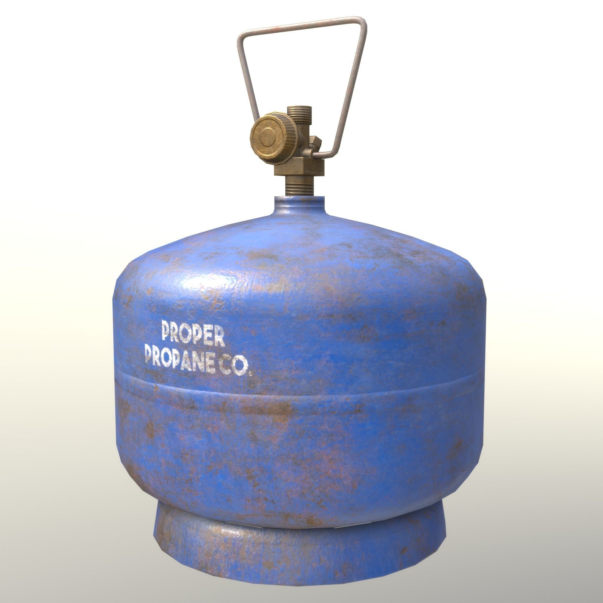 Gas Cylinder 2kg Blue Low-poly 3D model_4