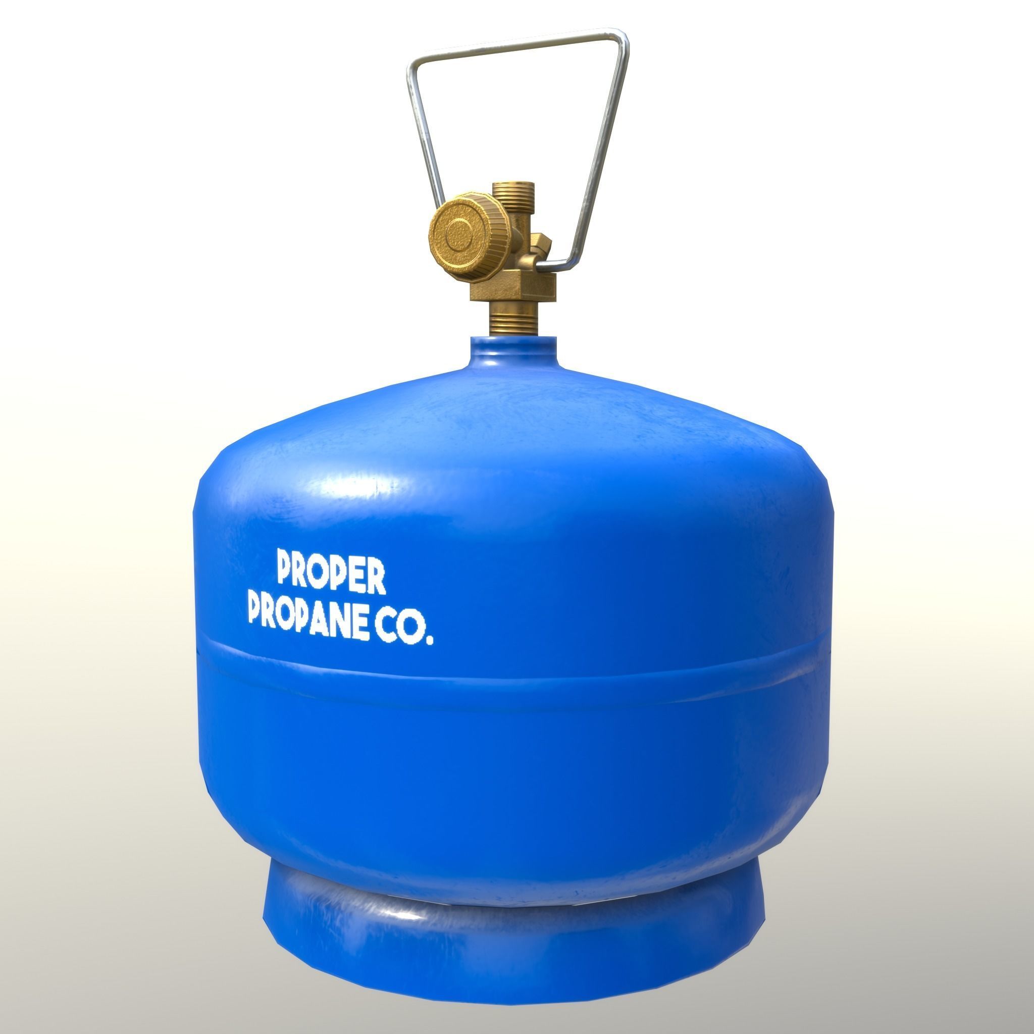 Gas Cylinder 2kg Blue Low-poly 3D model_3