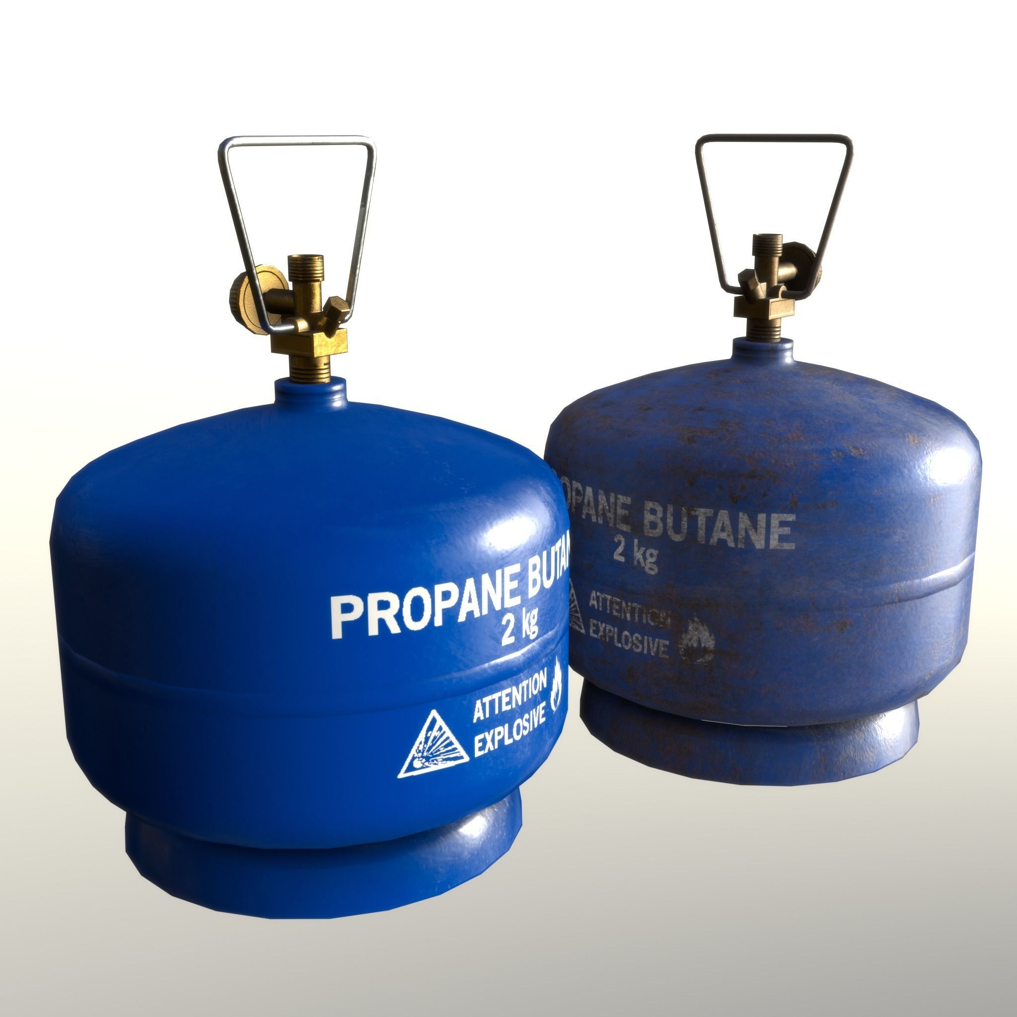 Gas Cylinder 2kg Blue Low-poly 3D model_17