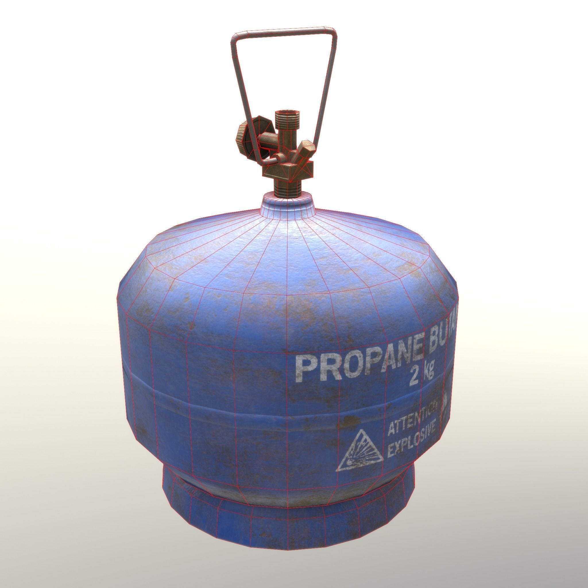 Gas Cylinder 2kg Blue Low-poly 3D model_26