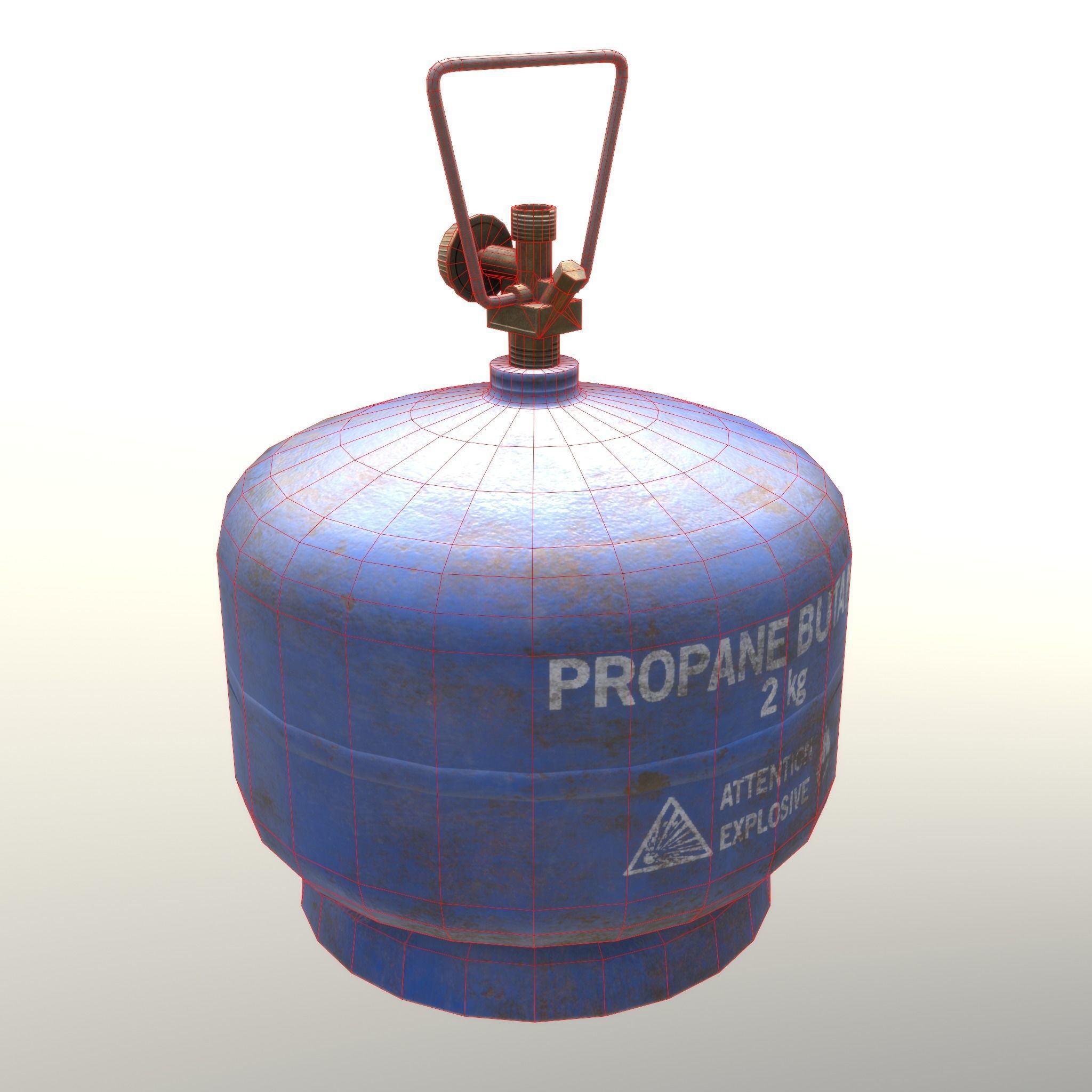Gas Cylinder 2kg Blue Low-poly 3D model_24