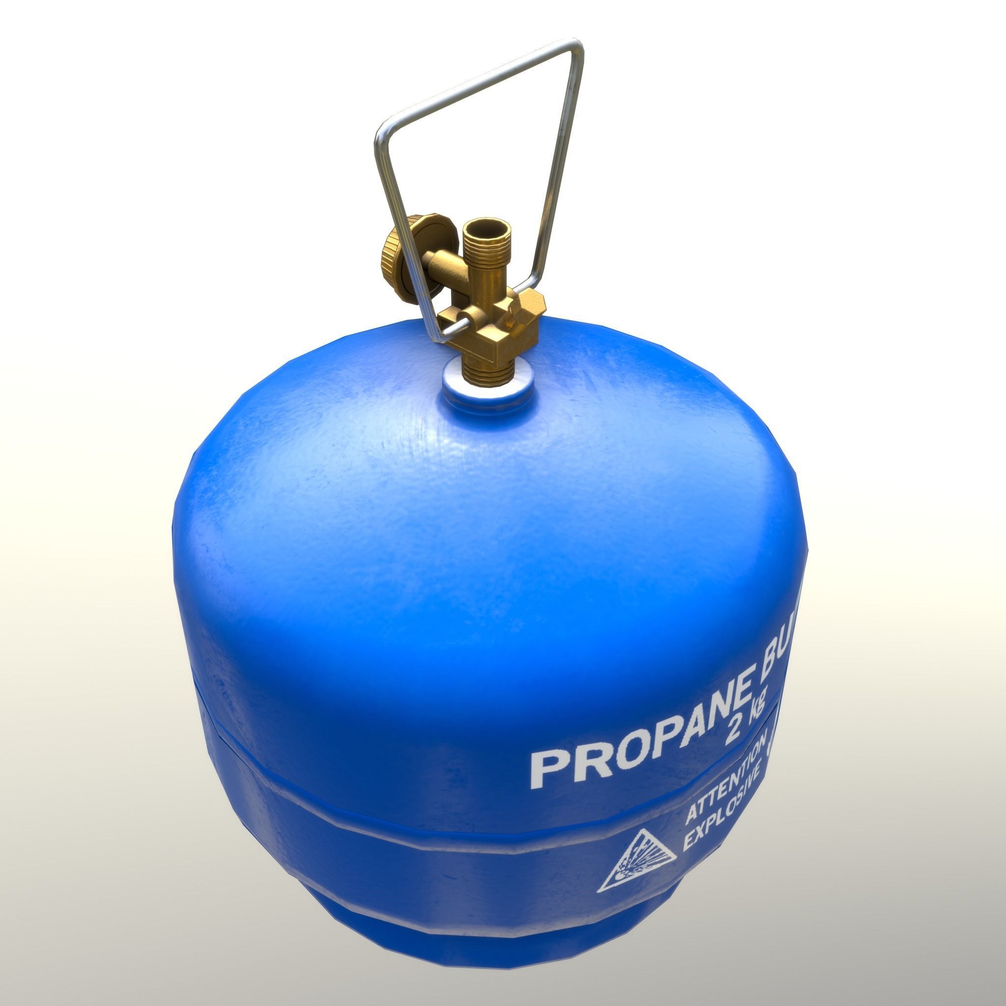 Gas Cylinder 2kg Blue Low-poly 3D model_5
