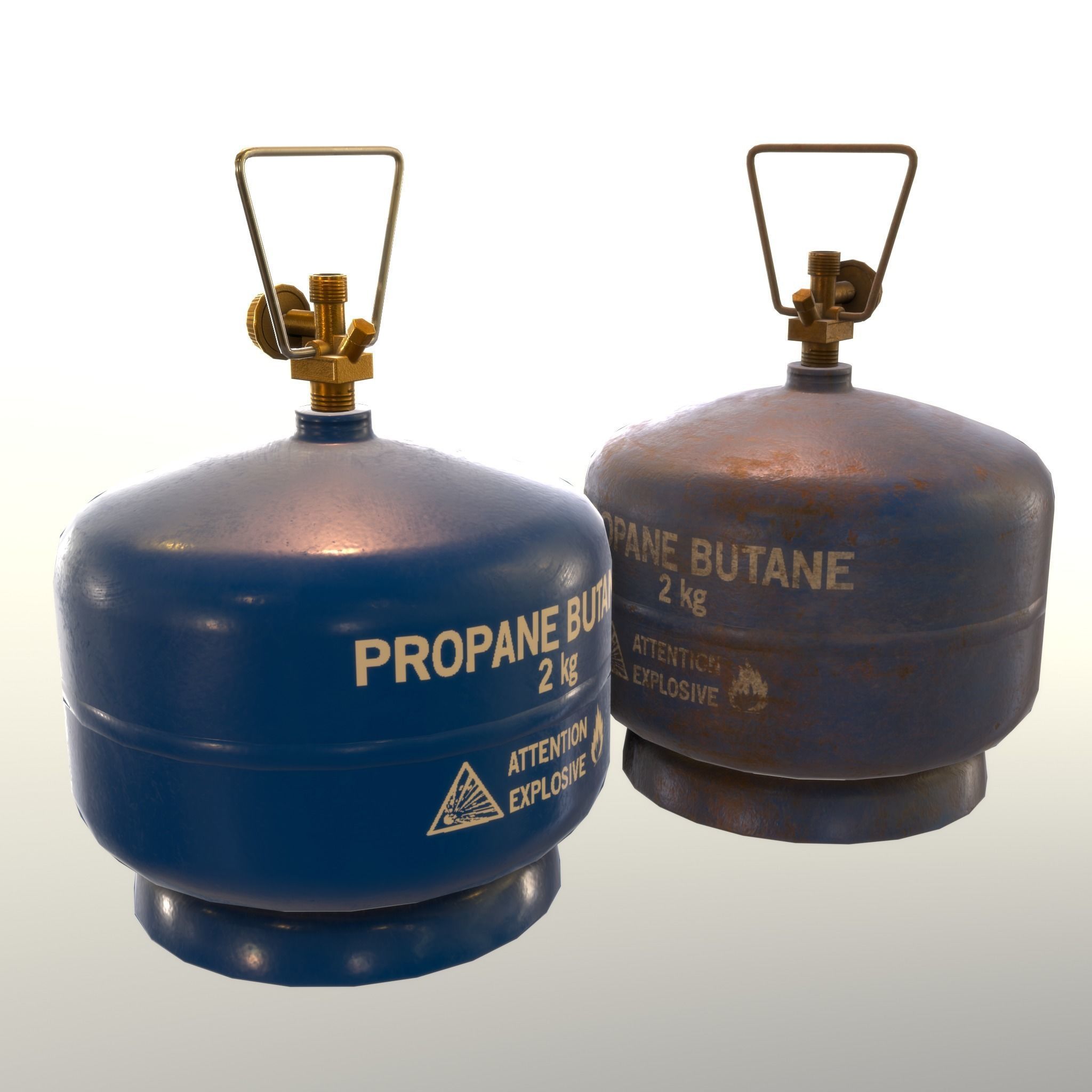Gas Cylinder 2kg Blue Low-poly 3D model_13