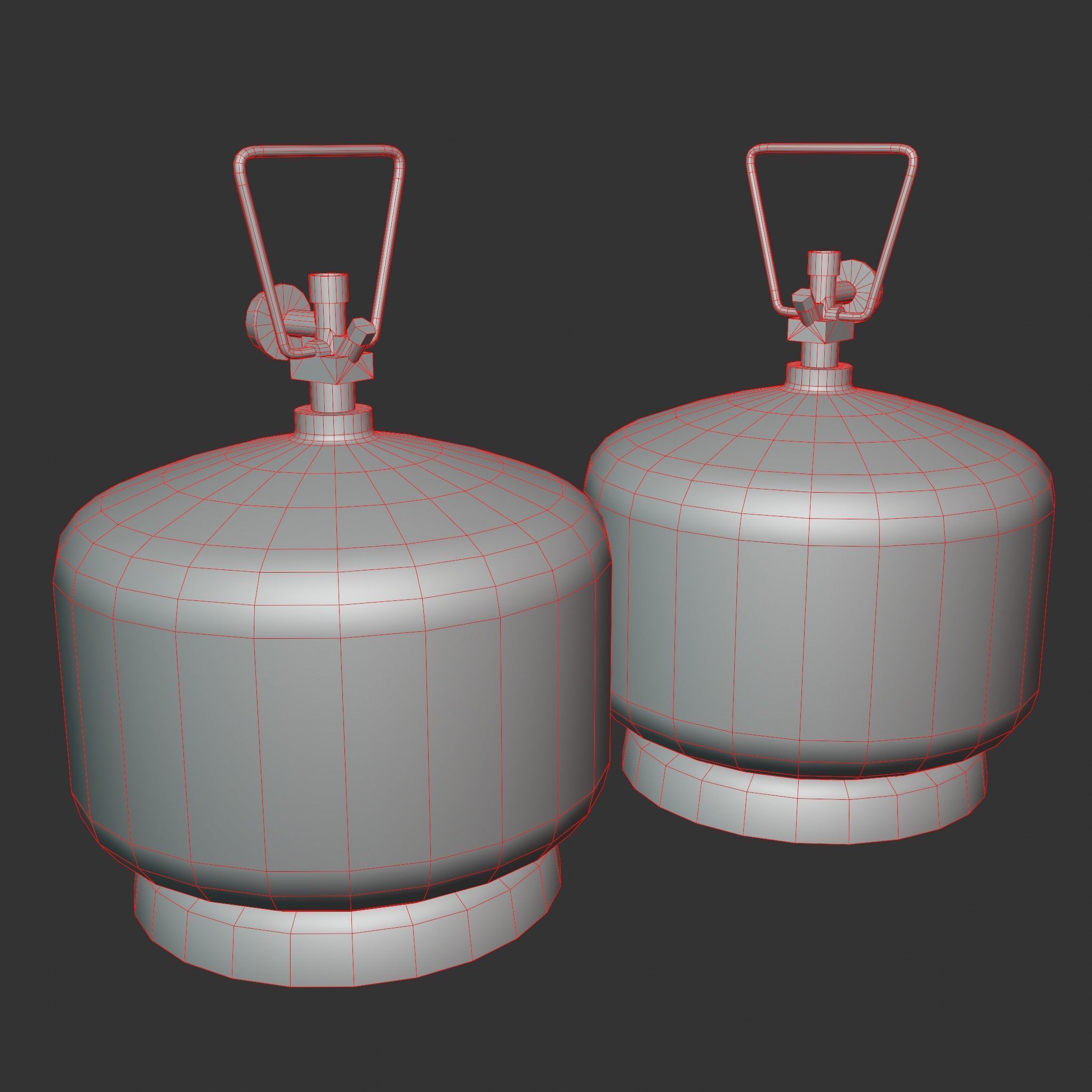 Gas Cylinder 2kg Blue Low-poly 3D model_19