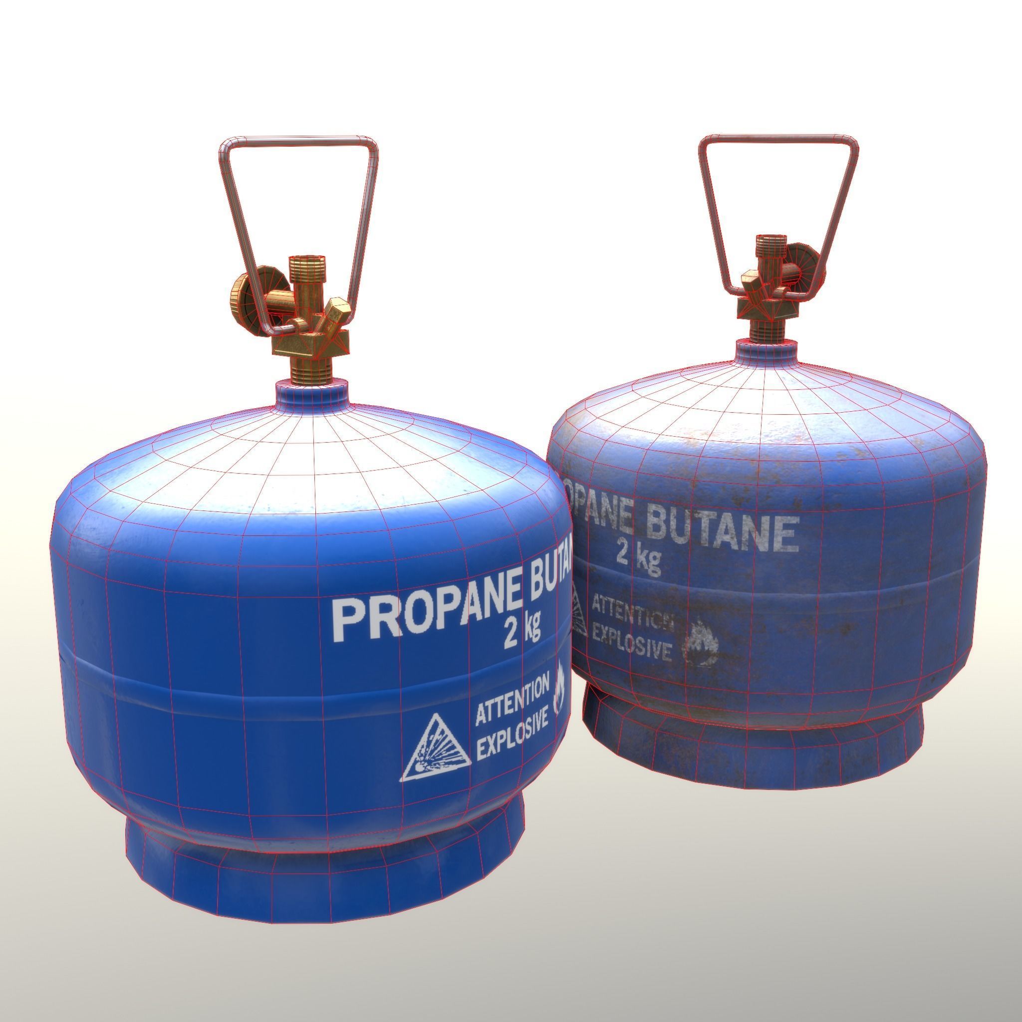 Gas Cylinder 2kg Blue Low-poly 3D model_18