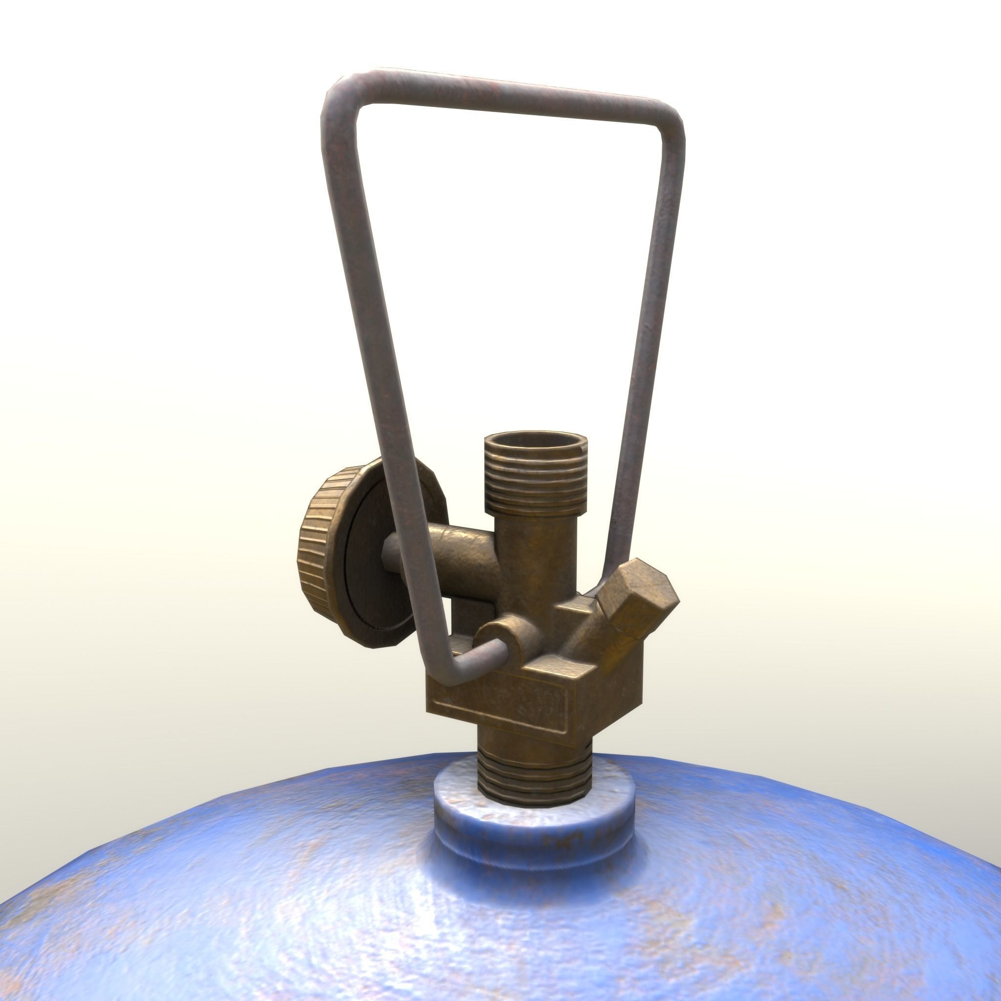 Gas Cylinder 2kg Blue Low-poly 3D model_10
