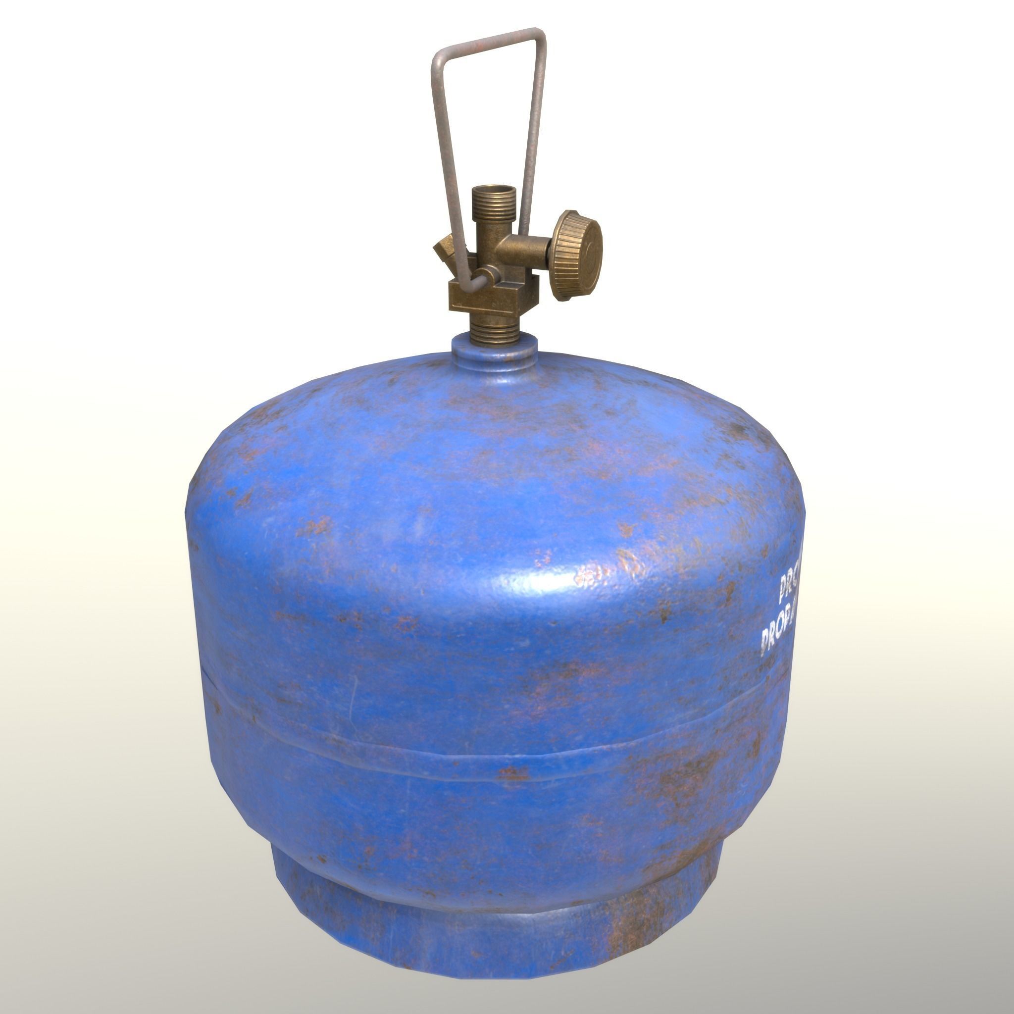 Gas Cylinder 2kg Blue Low-poly 3D model_8