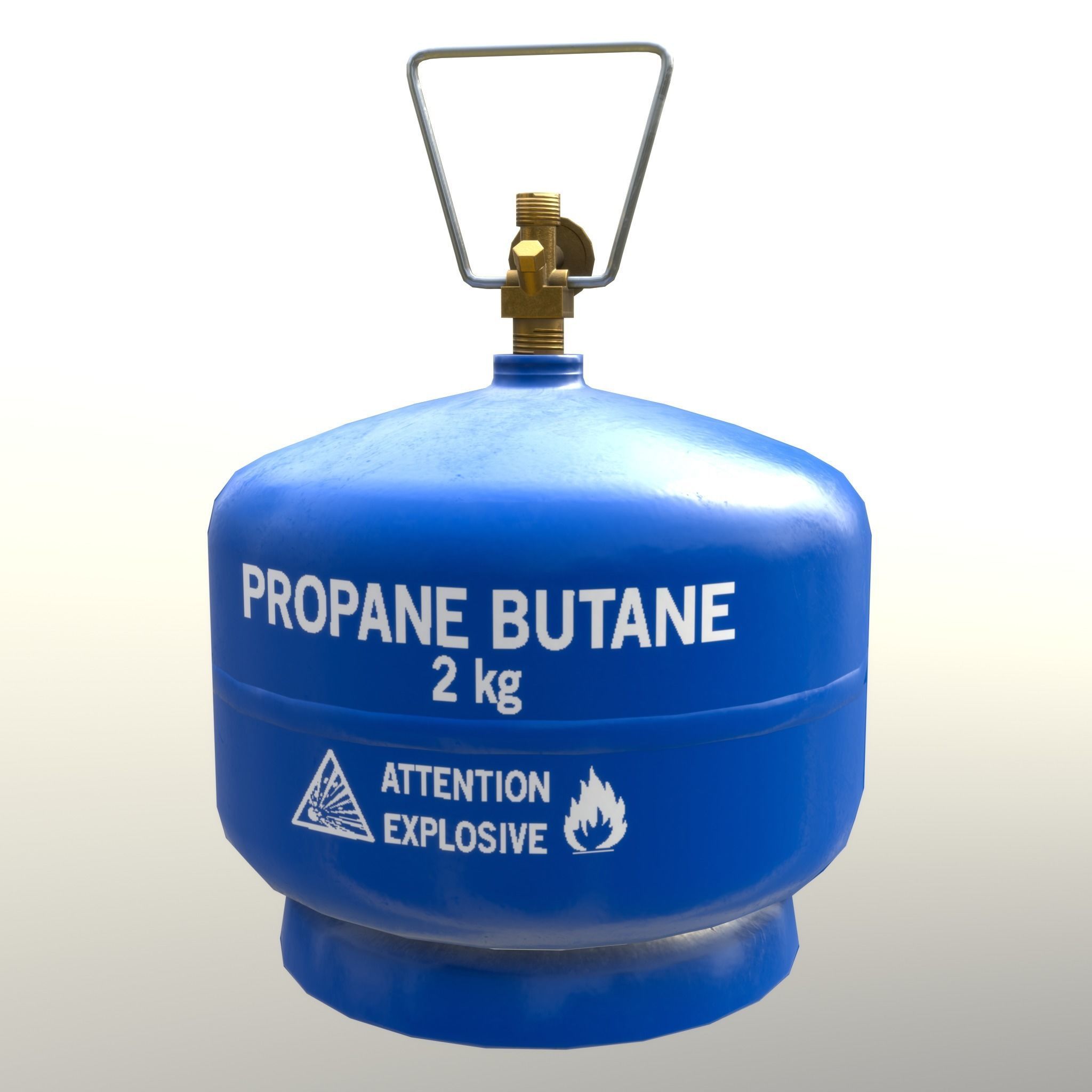 Gas Cylinder 2kg Blue Low-poly 3D model_1