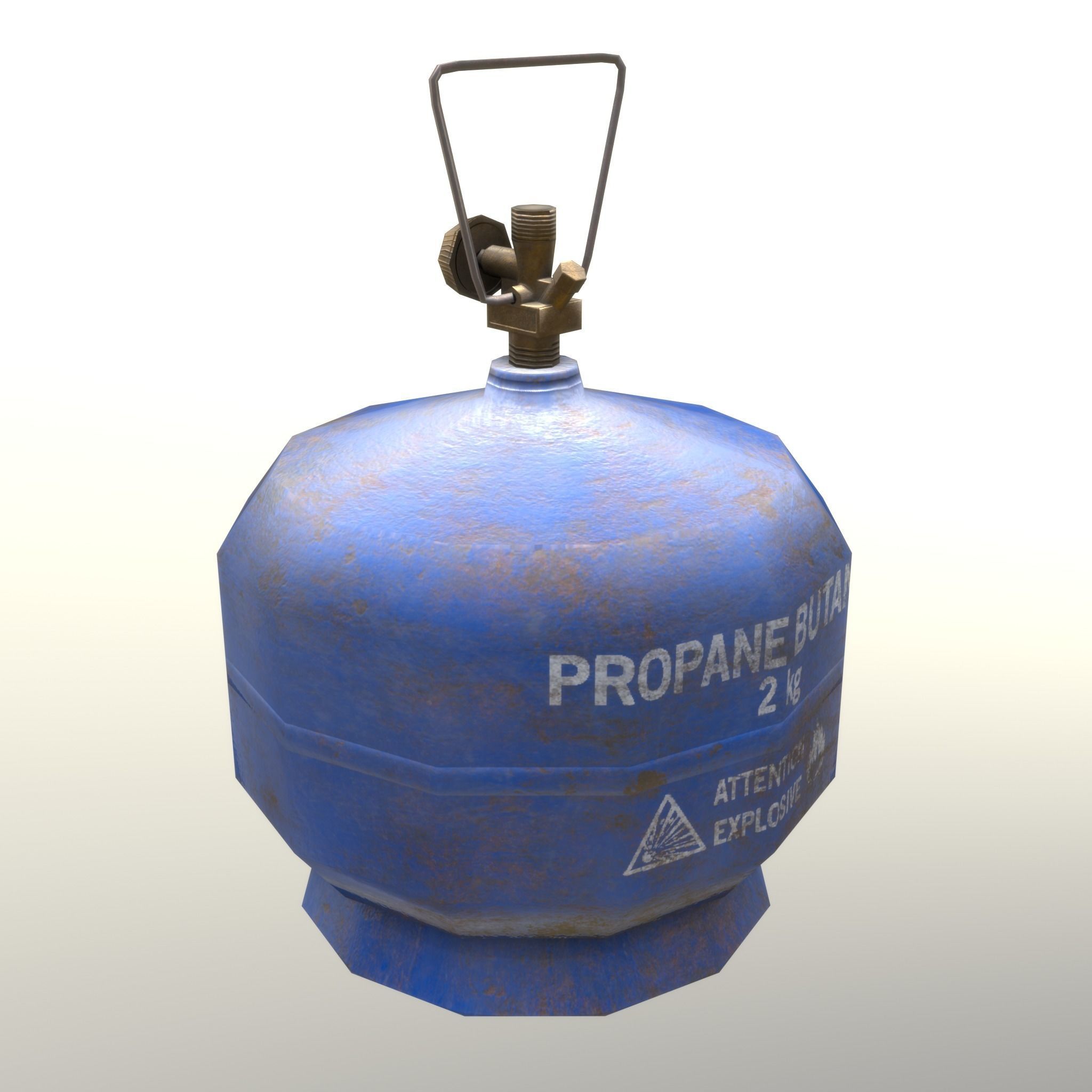 Gas Cylinder 2kg Blue Low-poly 3D model_23