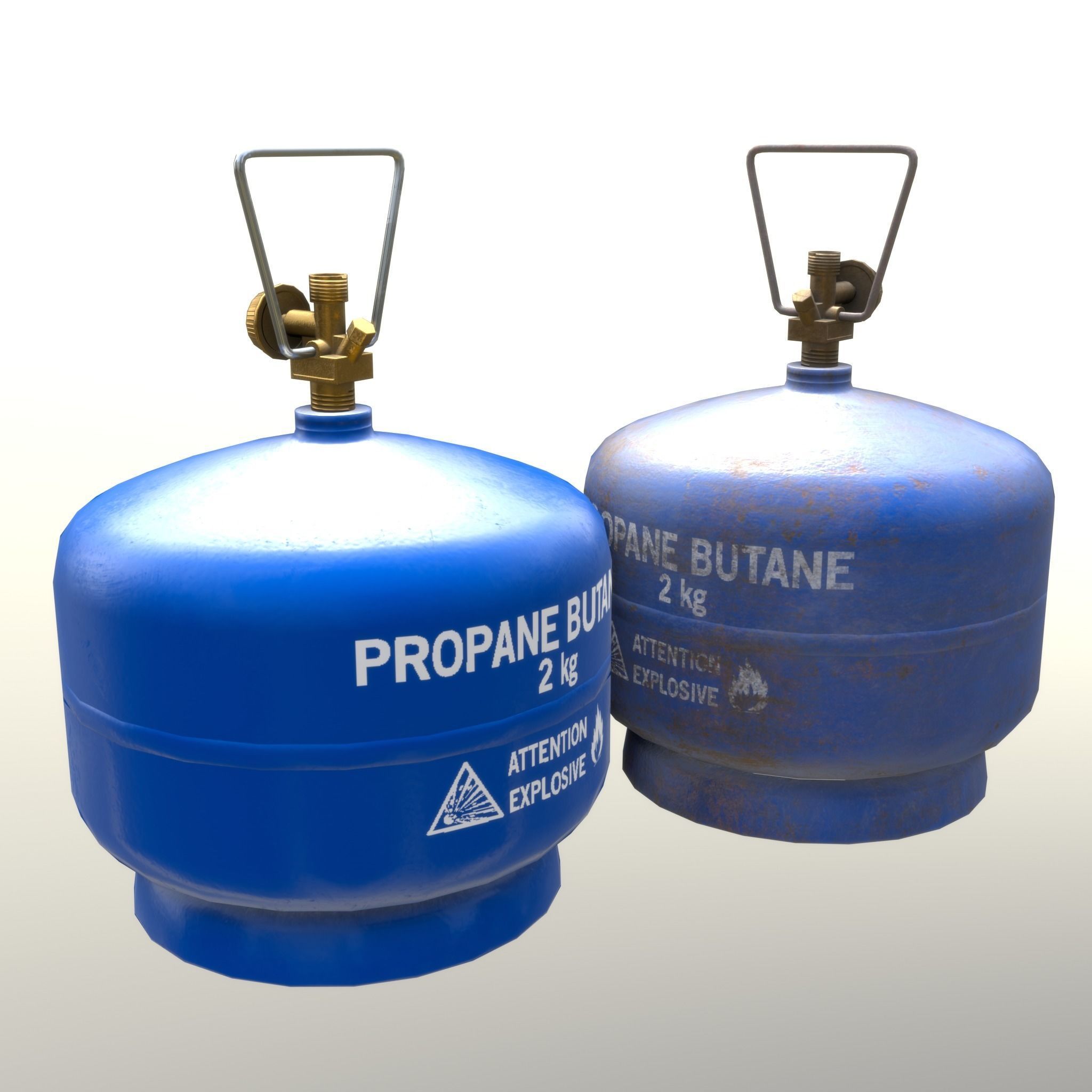 Gas Cylinder 2kg Blue Low-poly 3D model_12