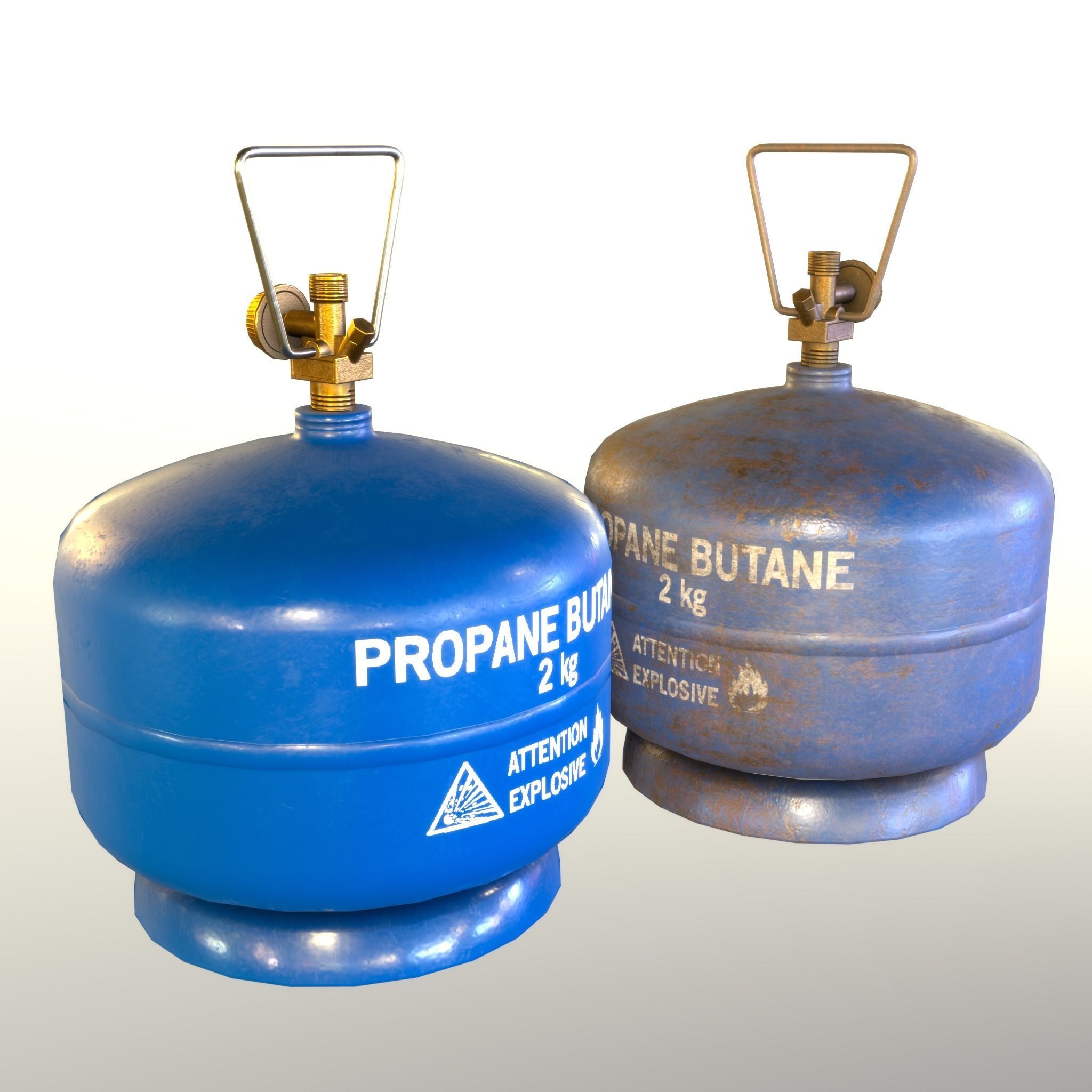 Gas Cylinder 2kg Blue Low-poly 3D model_16