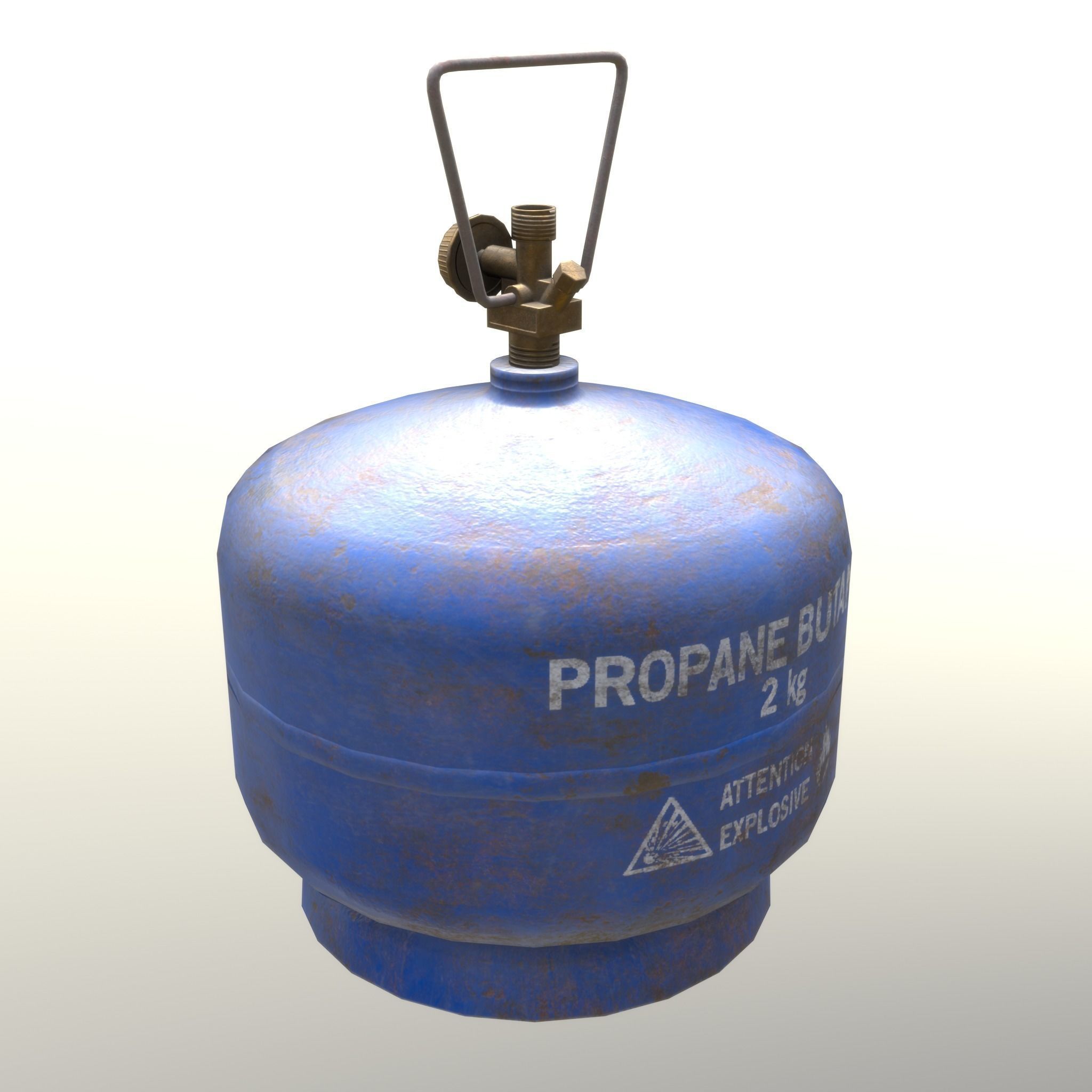 Gas Cylinder 2kg Blue Low-poly 3D model_20