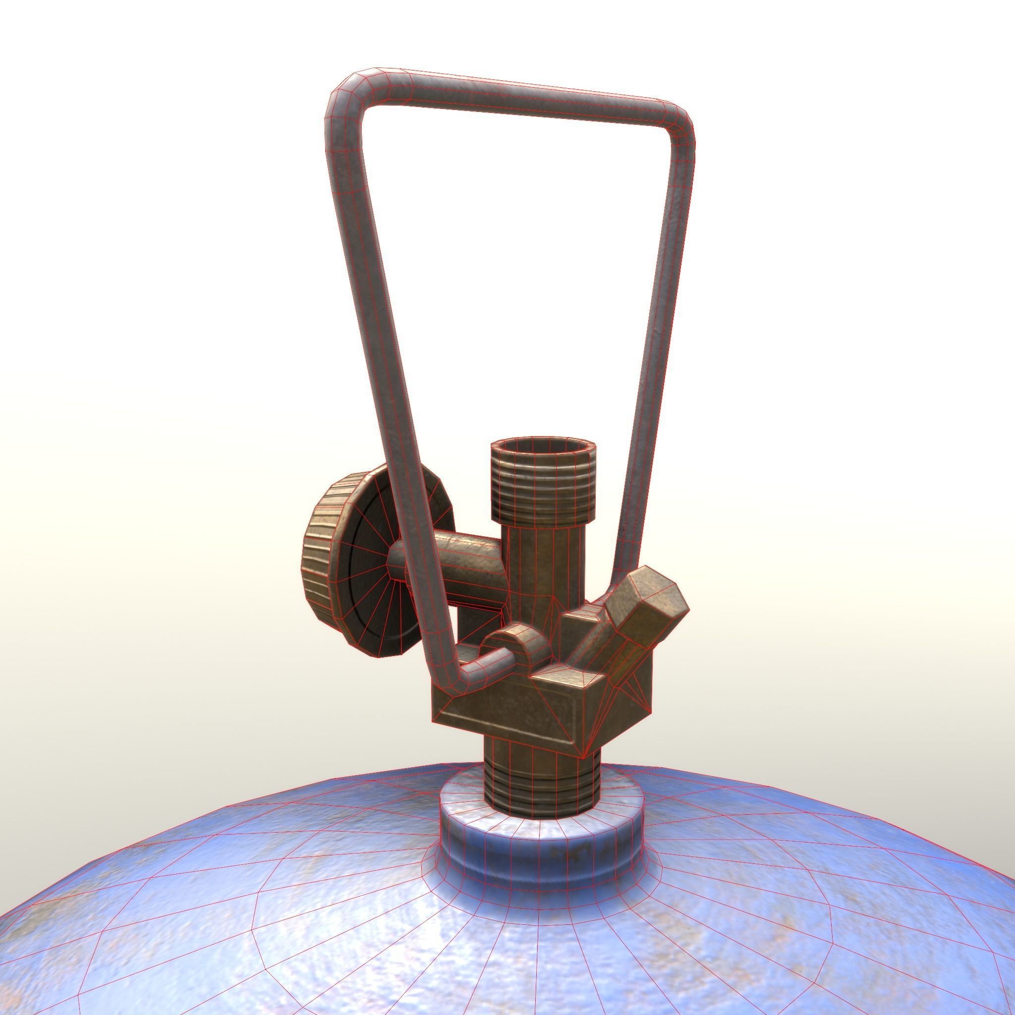 Gas Cylinder 2kg Blue Low-poly 3D model_11