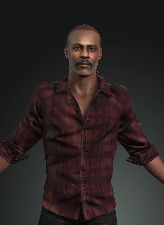 Idris Elba 3D Character design 3D model Ready for animation 3D model_2
