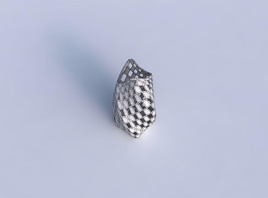 Vase twisted double arc quadratic with checker grid lattice 2 3D print model_6