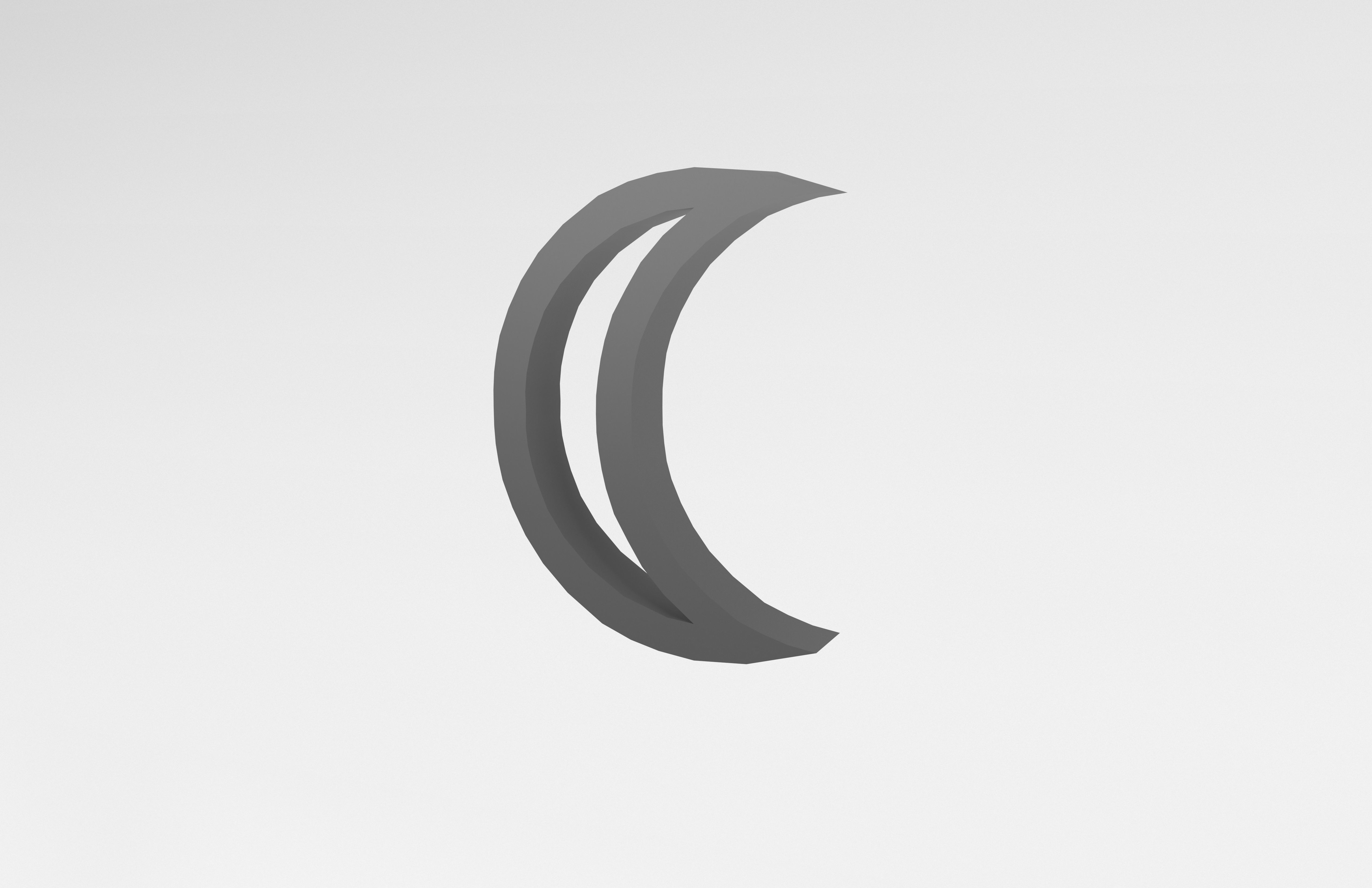 Moon Symbol v1 002 Low-poly 3D model_2