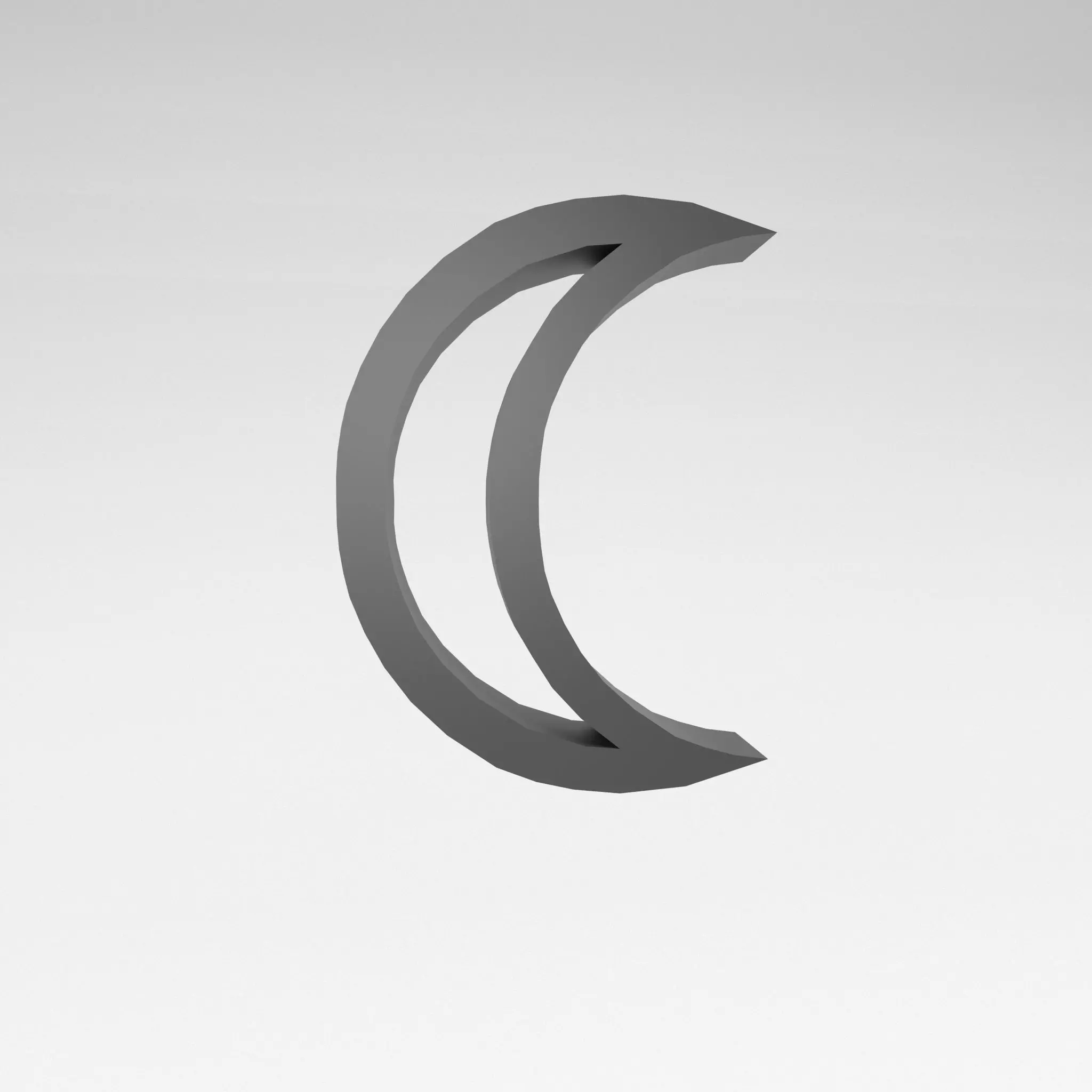 Moon Symbol v1 002 Low-poly 3D model_0