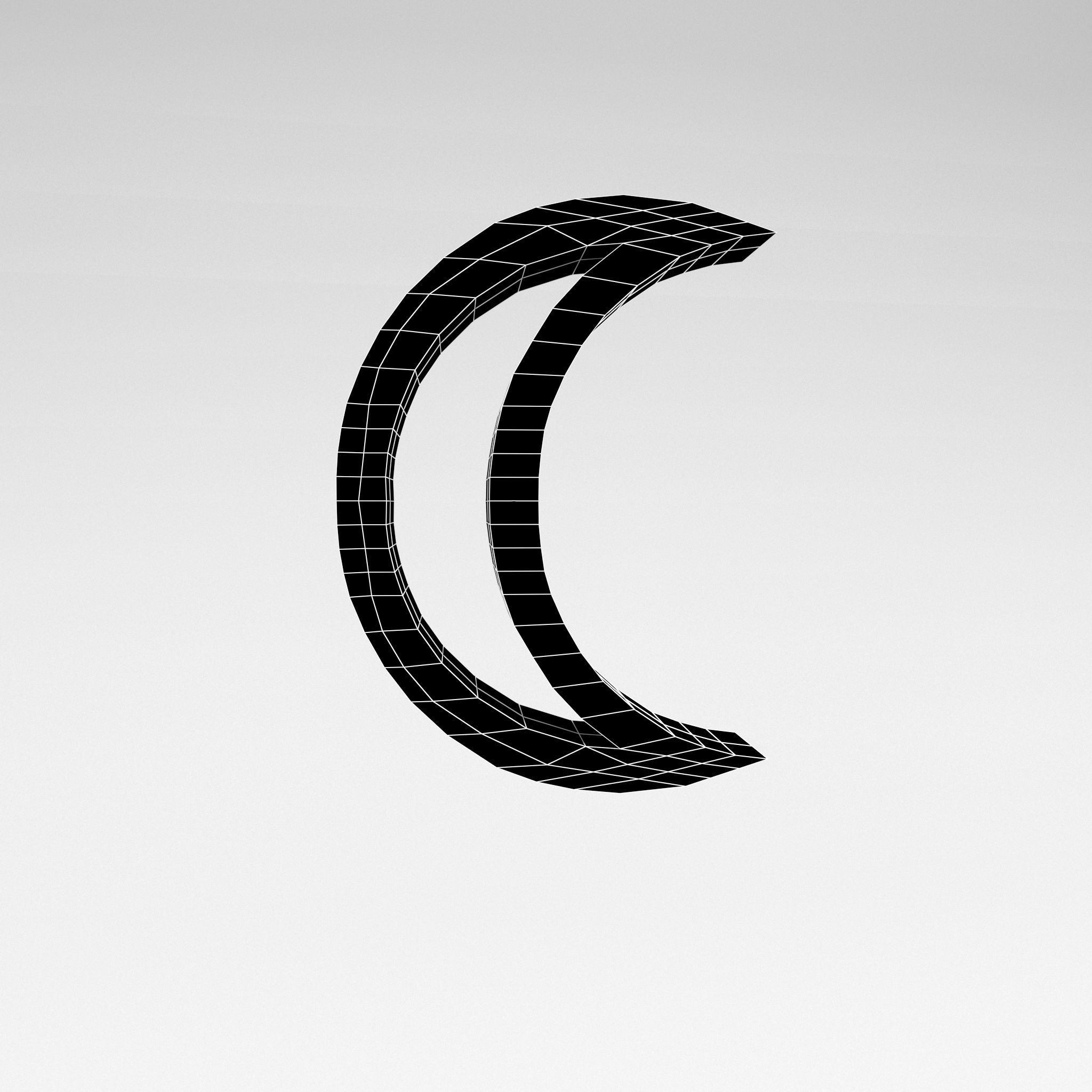 Moon Symbol v1 002 Low-poly 3D model_4
