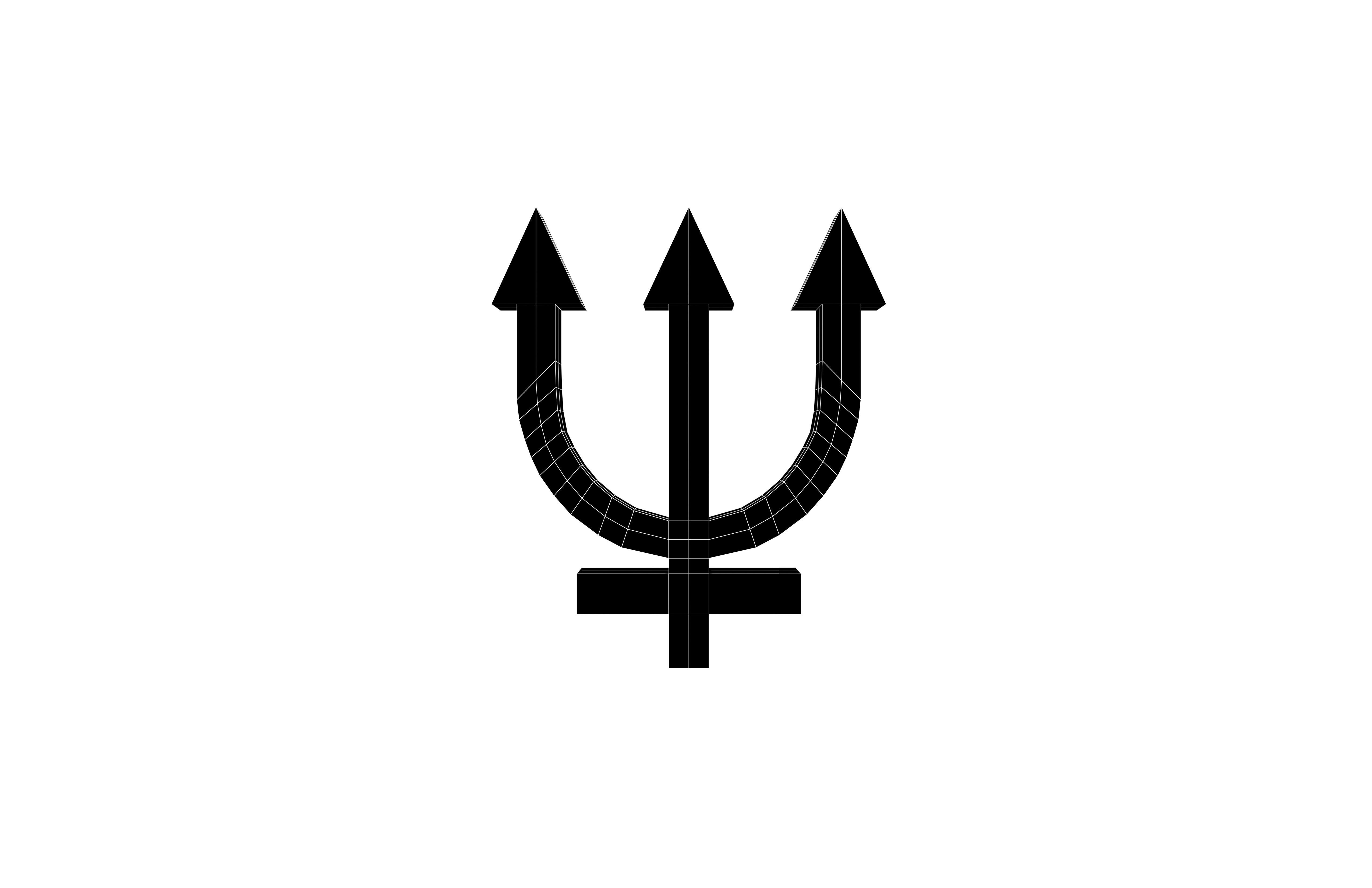 Neptune Symbol v1 002 Low-poly 3D model_5