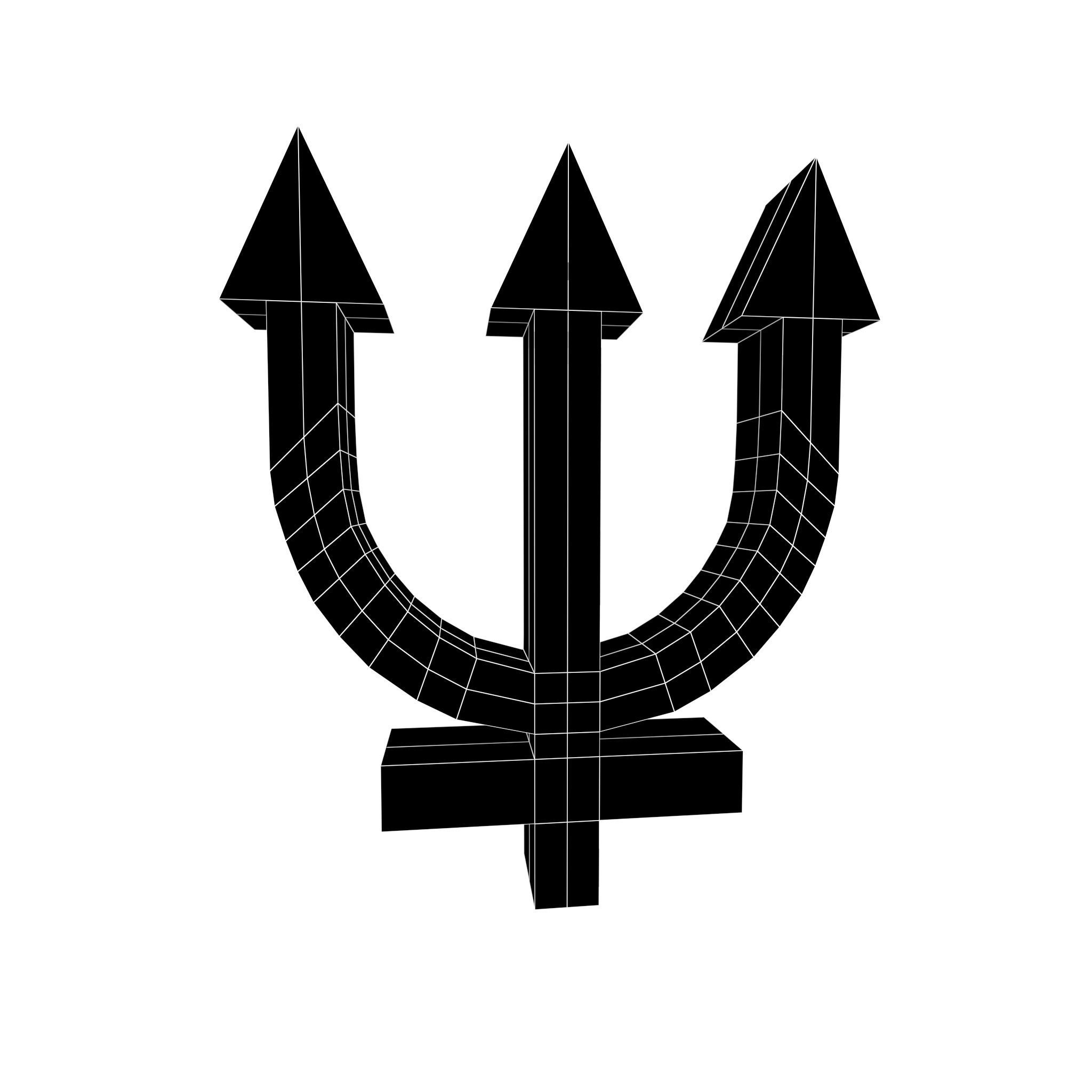 Neptune Symbol v1 002 Low-poly 3D model_4