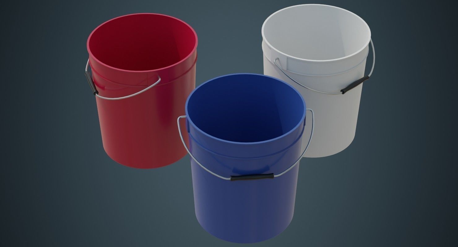 Bucket 2A Low-poly 3D model_1