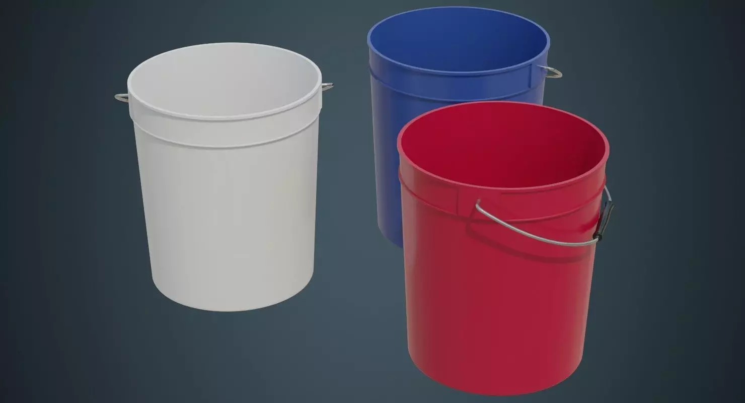 Bucket 2A Low-poly 3D model_0
