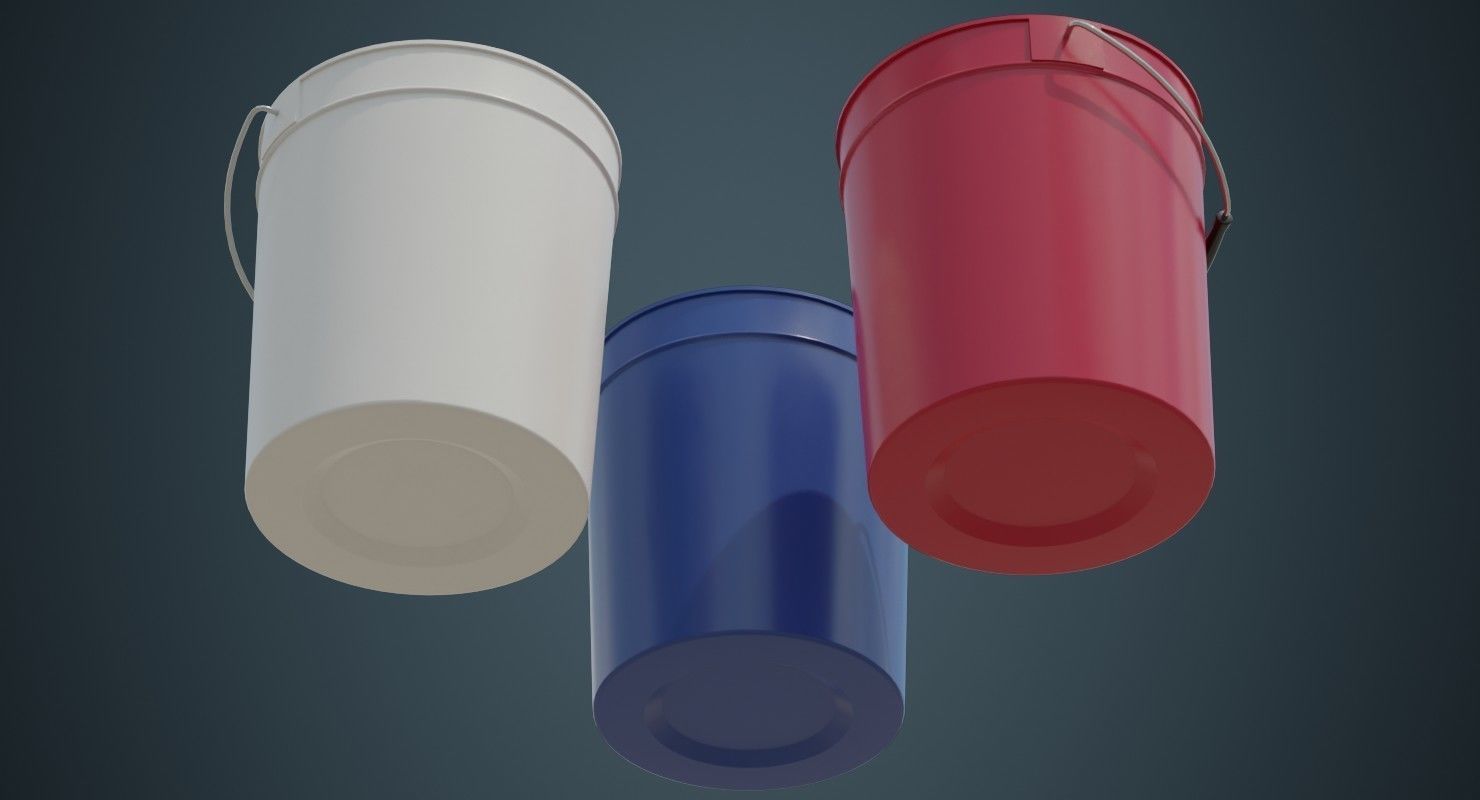 Bucket 2A Low-poly 3D model_2