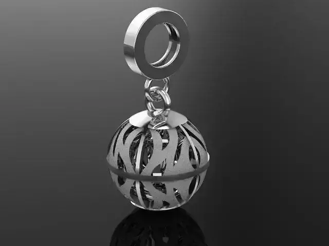 3D Fire Ball Charm