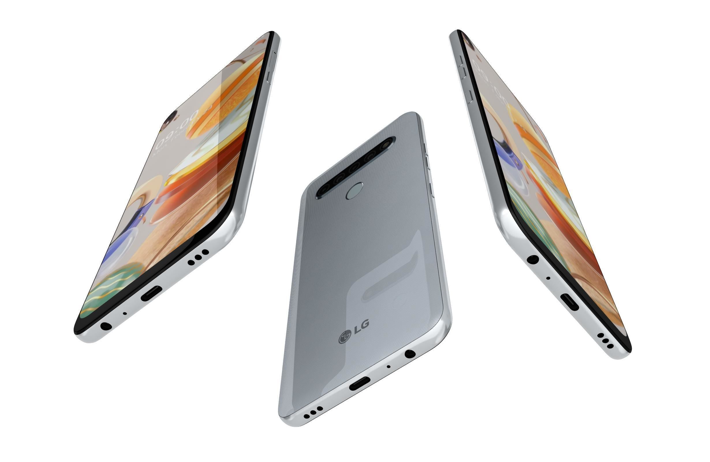 LG K61 White 3D model_2