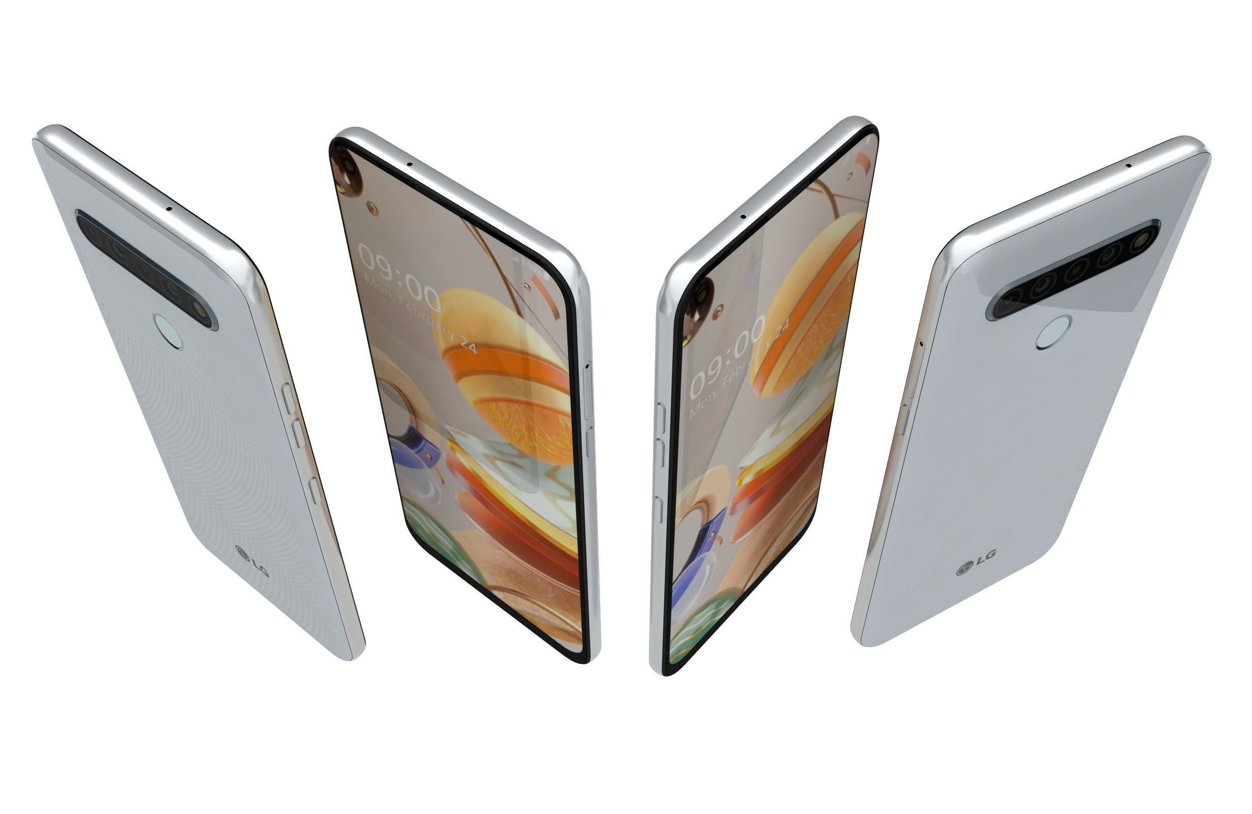 LG K61 White 3D model_4