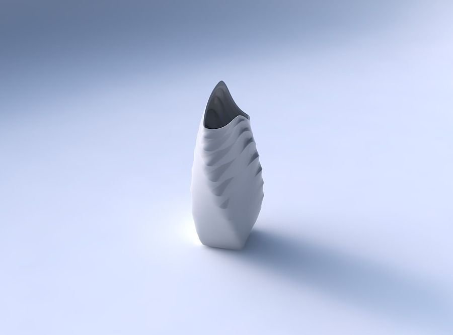 Vase twisted double arc quadratic with curved horizontal sect... 3D print model_3