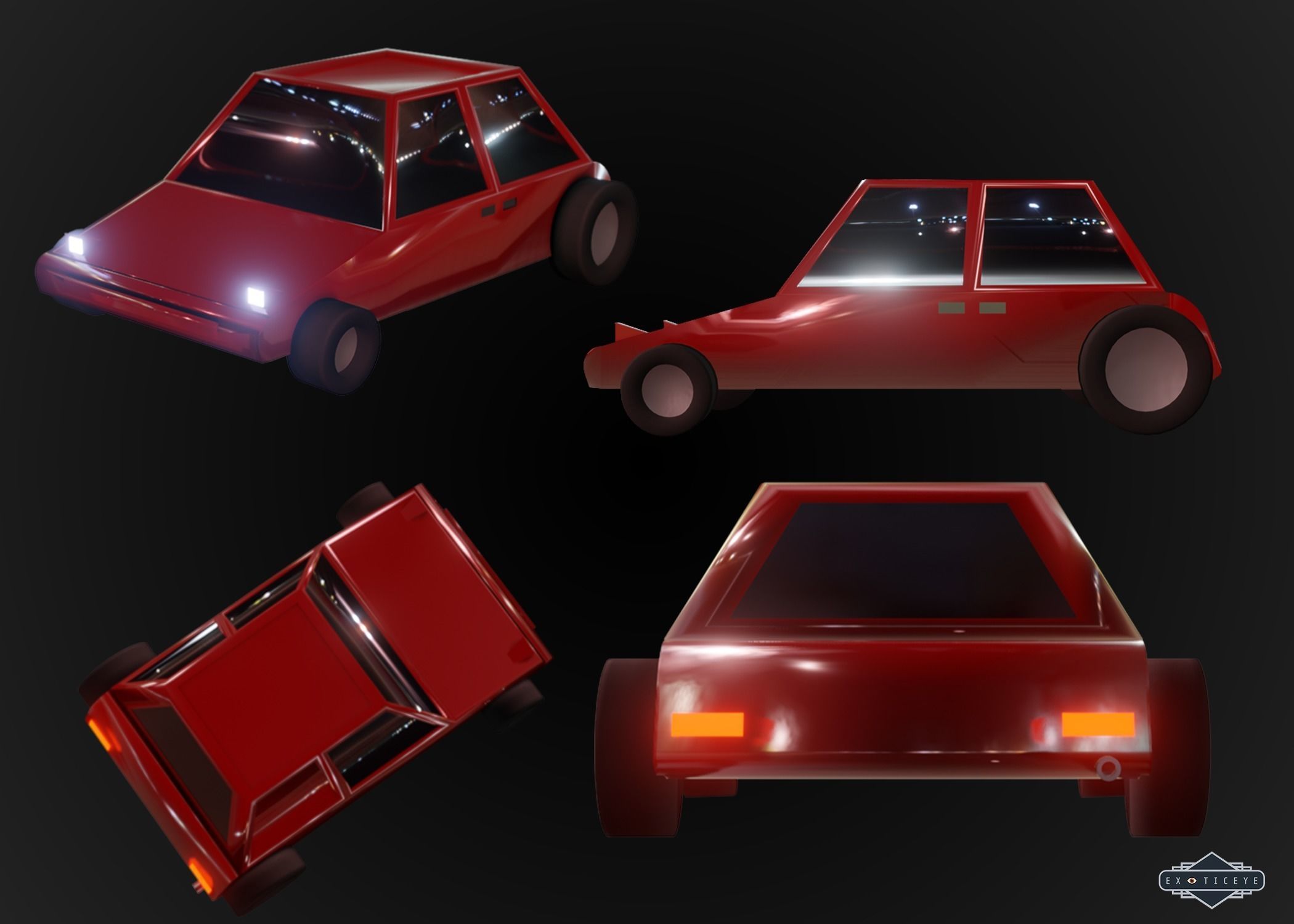 Racing Car Low Poly Free low-poly 3D model_2