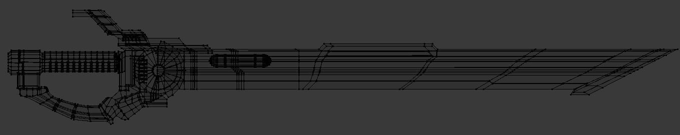 SciFi Futuristic Blade Low-poly 3D model_8