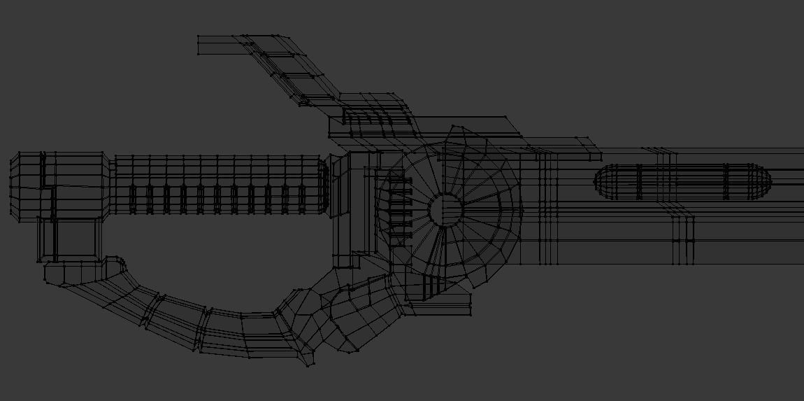 SciFi Futuristic Blade Low-poly 3D model_7