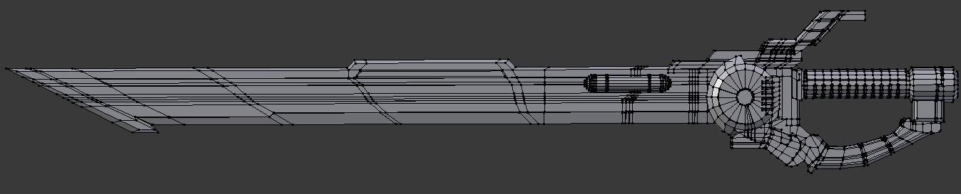 SciFi Futuristic Blade Low-poly 3D model_6