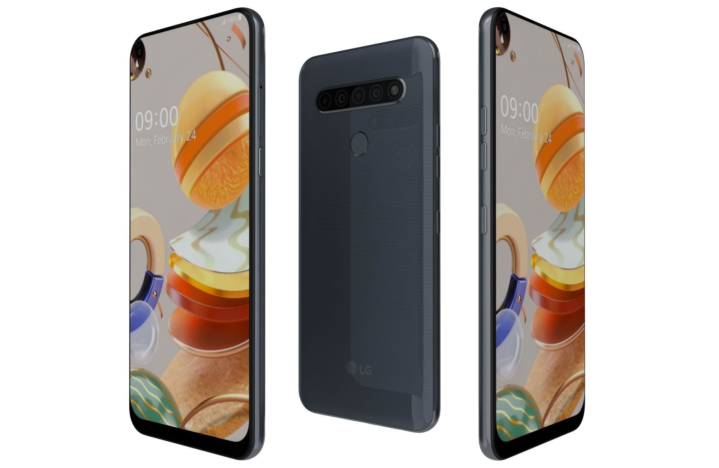 LG K61 Blue And White 3D model_2