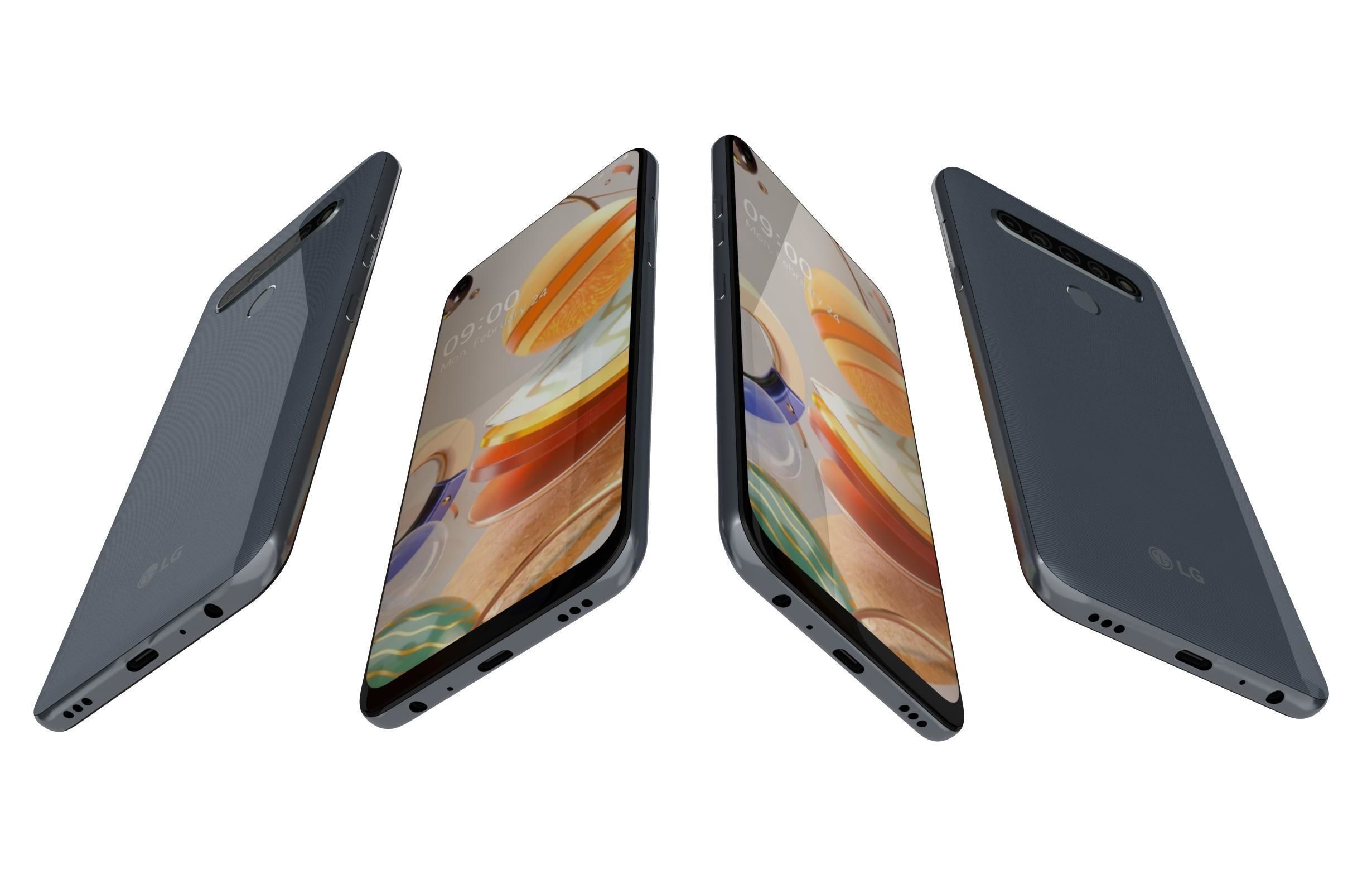 LG K61 Blue And White 3D model_5