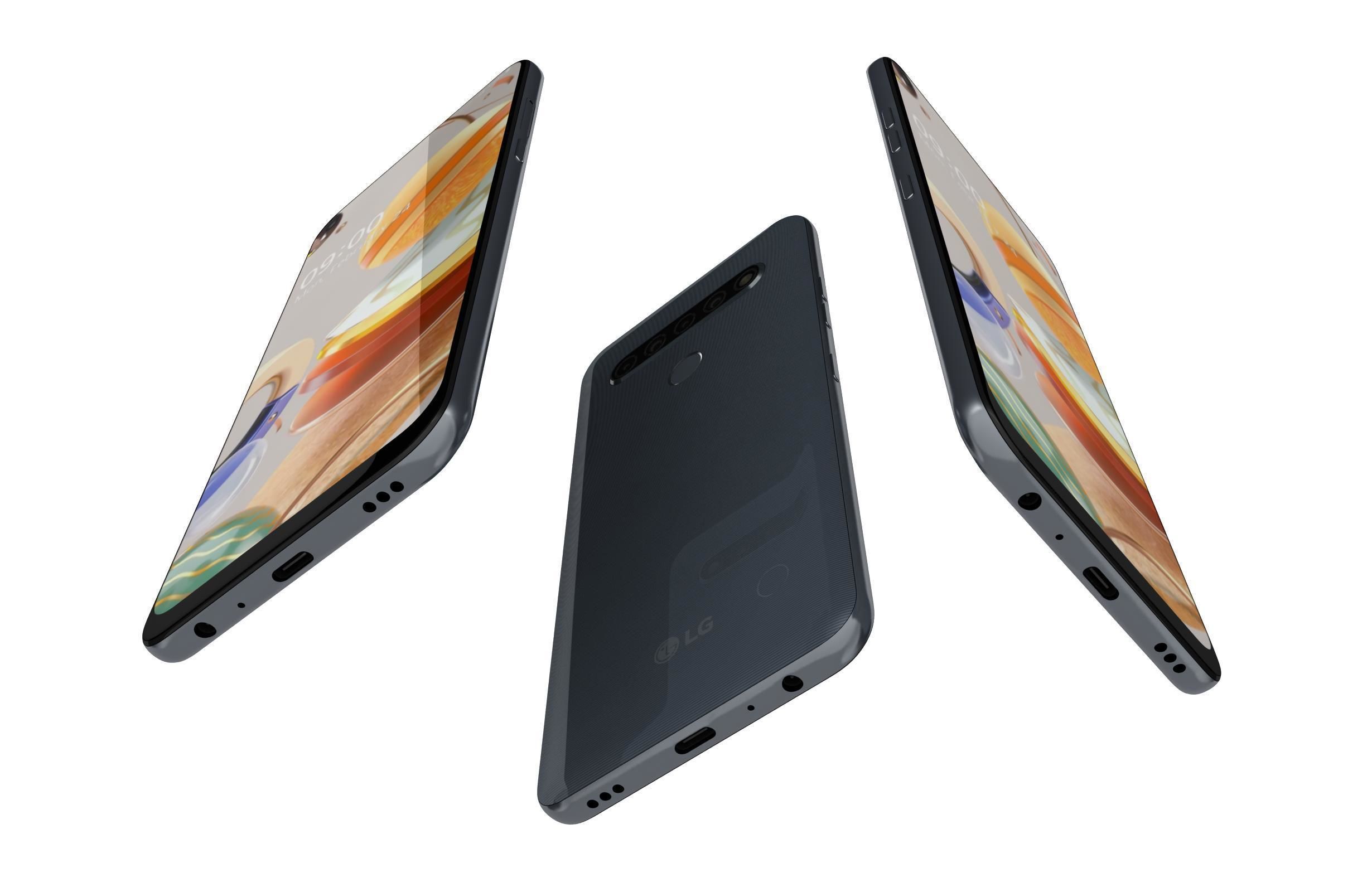 LG K61 Blue And White 3D model_12