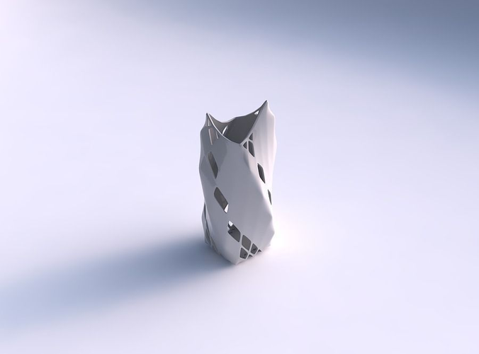 Vase twisted double arc quadratic with diagonal grid lattice 2