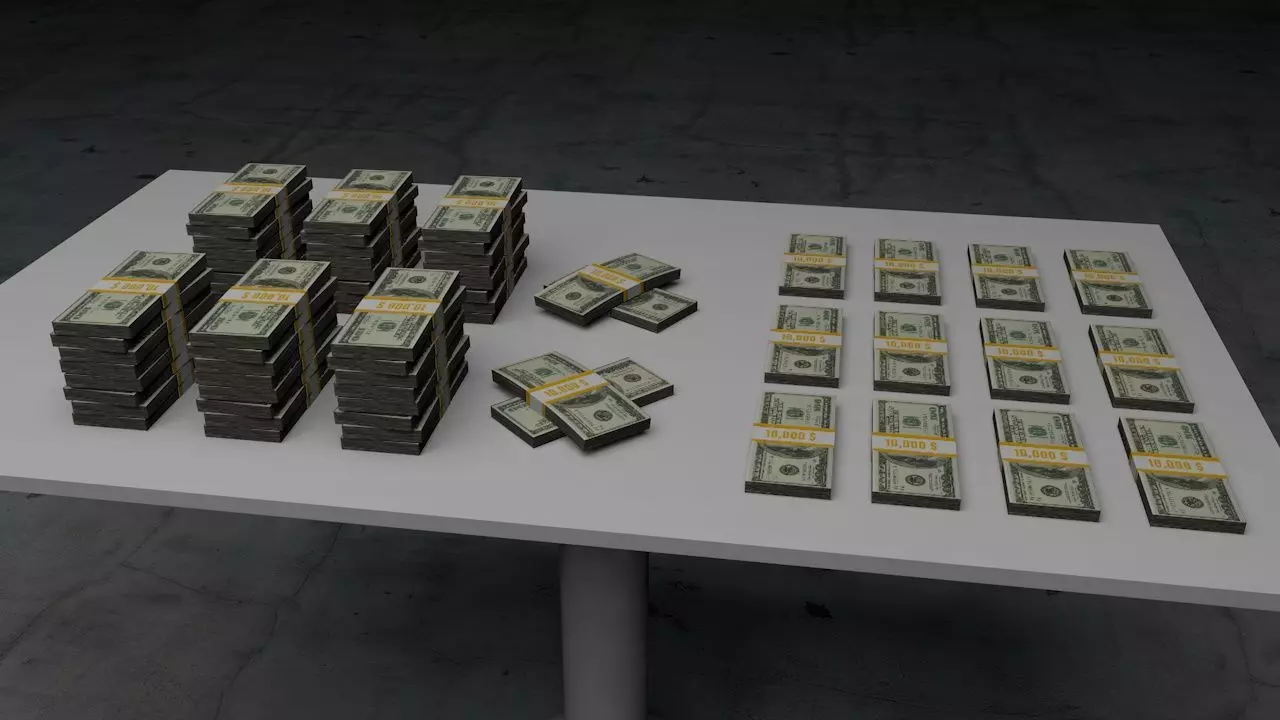 cash money stacks Low-poly 3D model_0